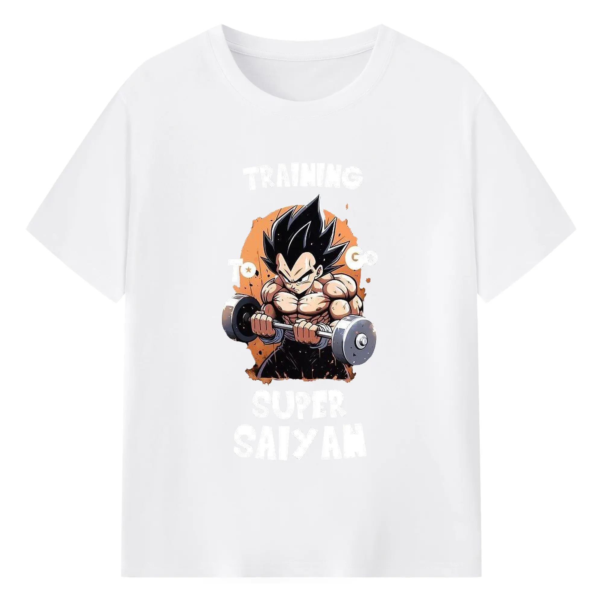 Dragon Ball Vegeta Training Super Saiyan DIY Shirt - 180g Cotton T-Shirt With Front Heat Transfer Print – Soft, Lightweight, Fitted Design – Comfortable Casual Wear For Sports & Everyday Use