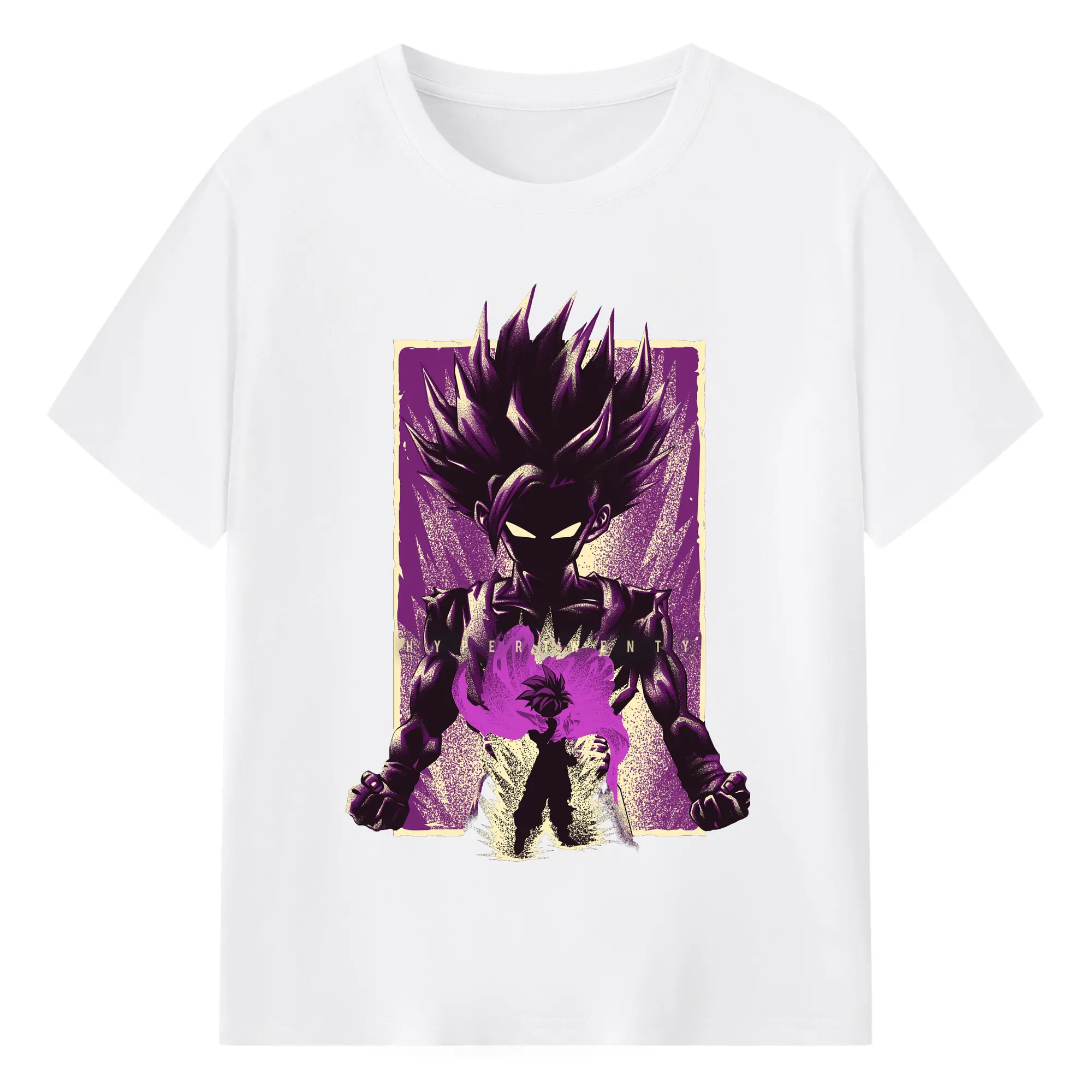 Dragon Ball Super Saiyan Vintage Style DIY Shirt - 180g Cotton T-Shirt With Front Heat Transfer Print – Soft, Lightweight, Fitted Design – Comfortable Casual Wear For Sports & Everyday Use