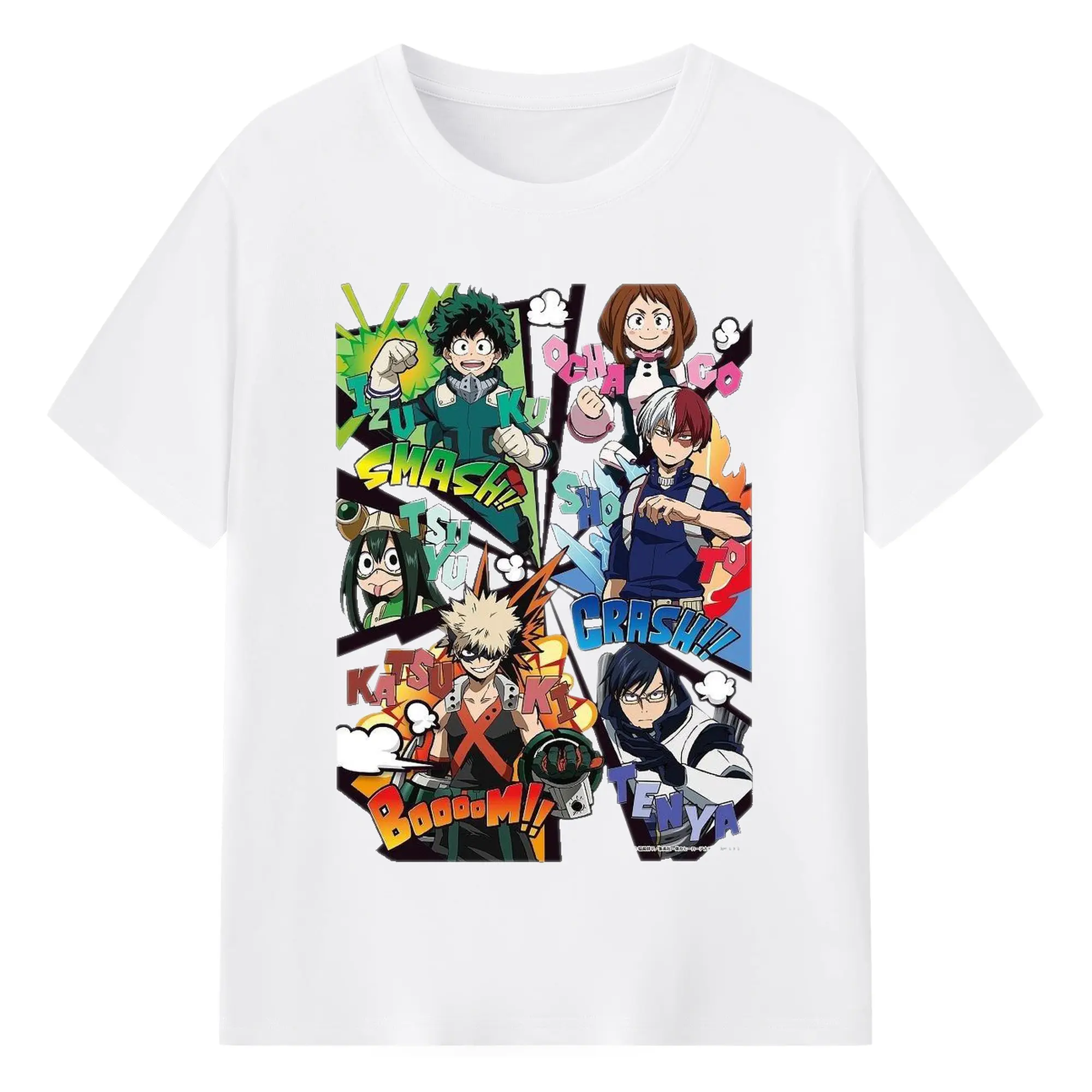 My Hero Academia Class 1-A Characters DIY - 180g Cotton T-Shirt With Front Heat Transfer Print – Soft, Lightweight, Fitted Design – Comfortable Casual Wear For Sports & Everyday Use