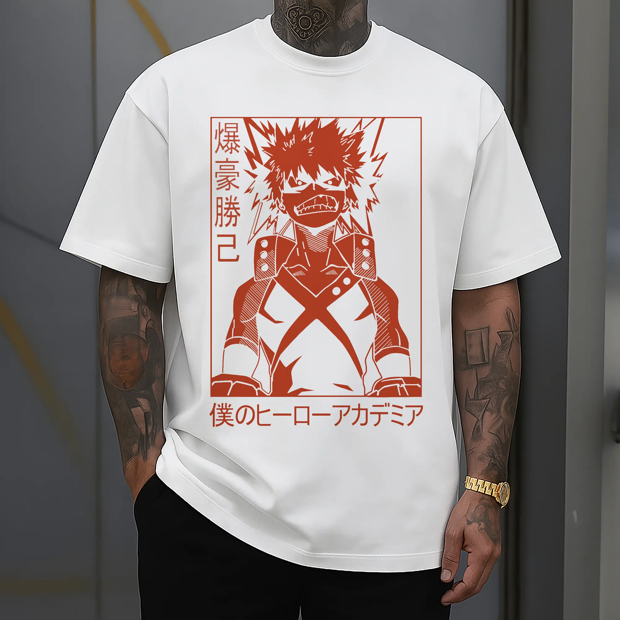 My Hero Academia Katsuki Bakugo Red Line Art DIY