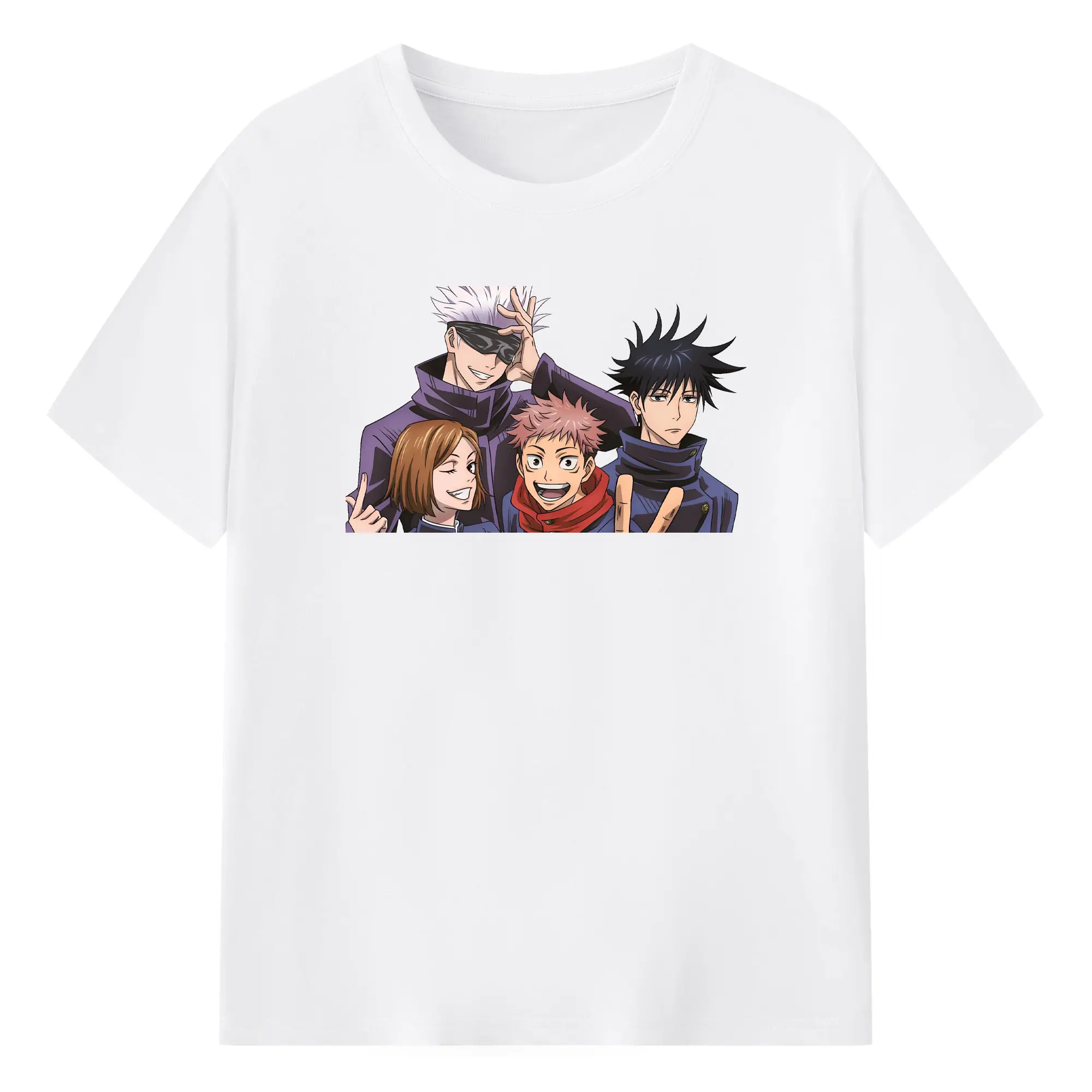 Jujutsu Kaisen Main Characters DIY - 180g Cotton T-Shirt With Front Heat Transfer Print – Soft, Lightweight, Fitted Design – Comfortable Casual Wear For Sports & Everyday Use