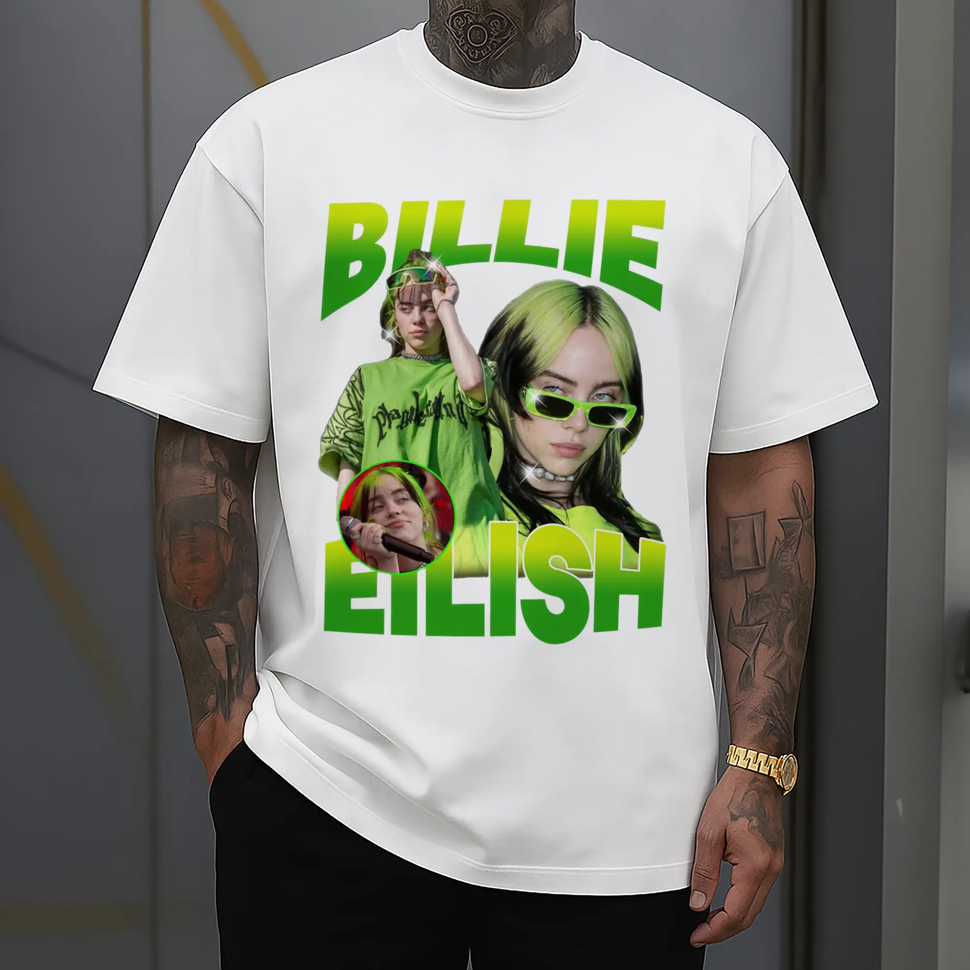 Billie Eilish Fluorescent Green Neon Retro DIY
