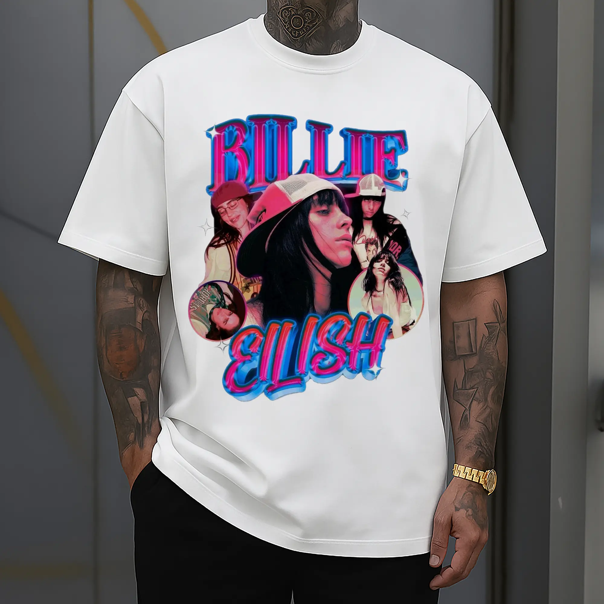 Billie Eilish Cyber Neon Collage DIY