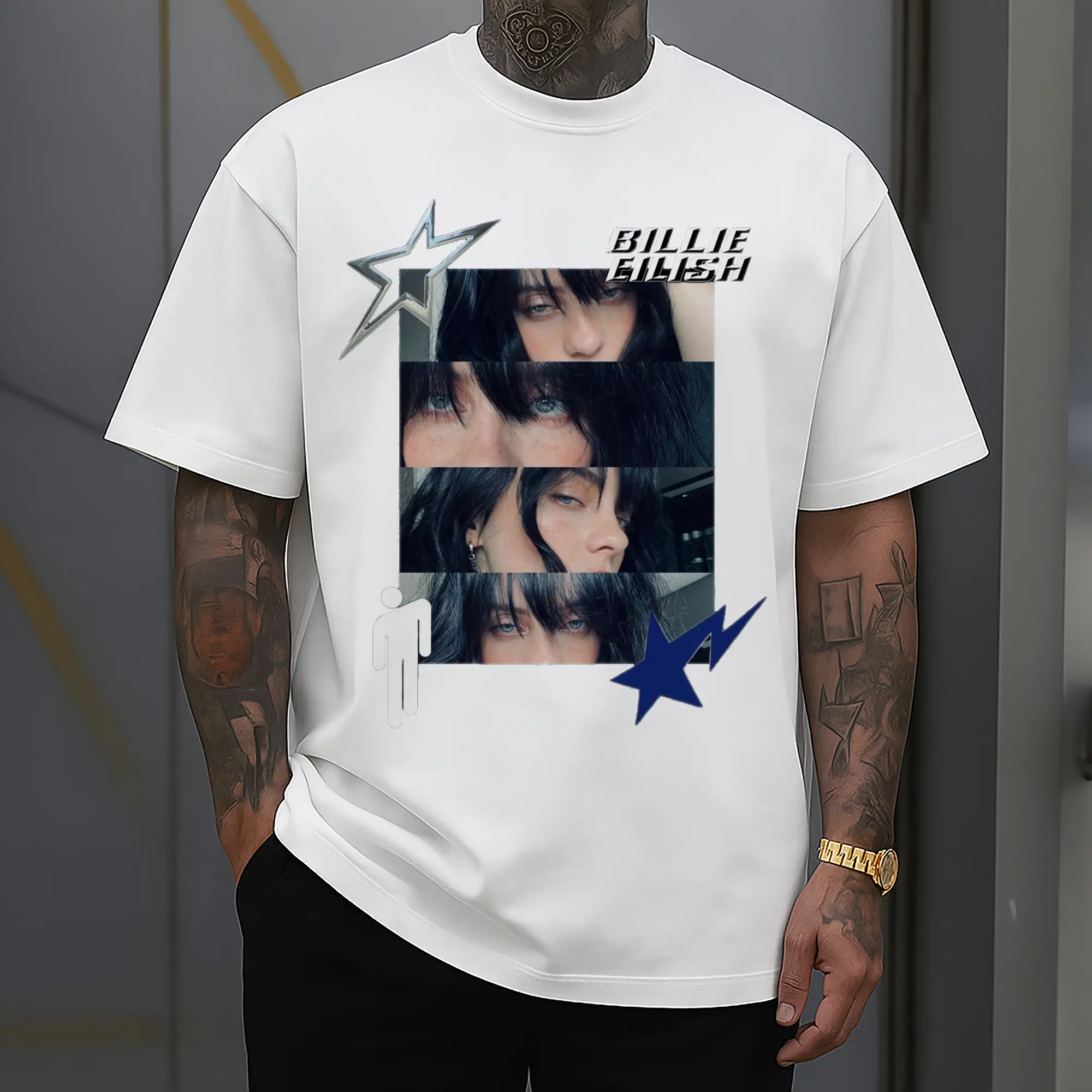 Billie Eilish Minimalist Star Collage DIY