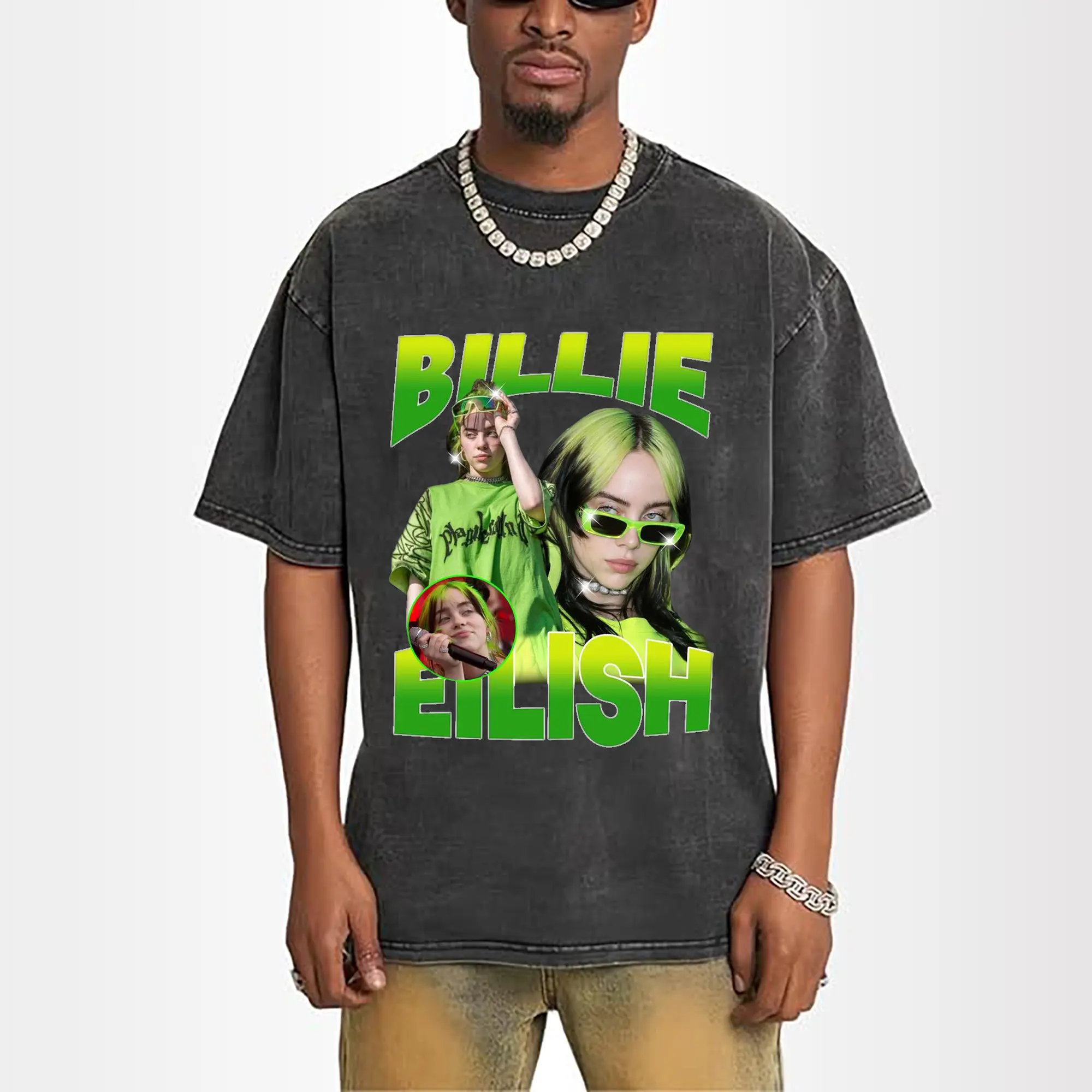Billie Eilish Fluorescent Green Neon Retro DIY