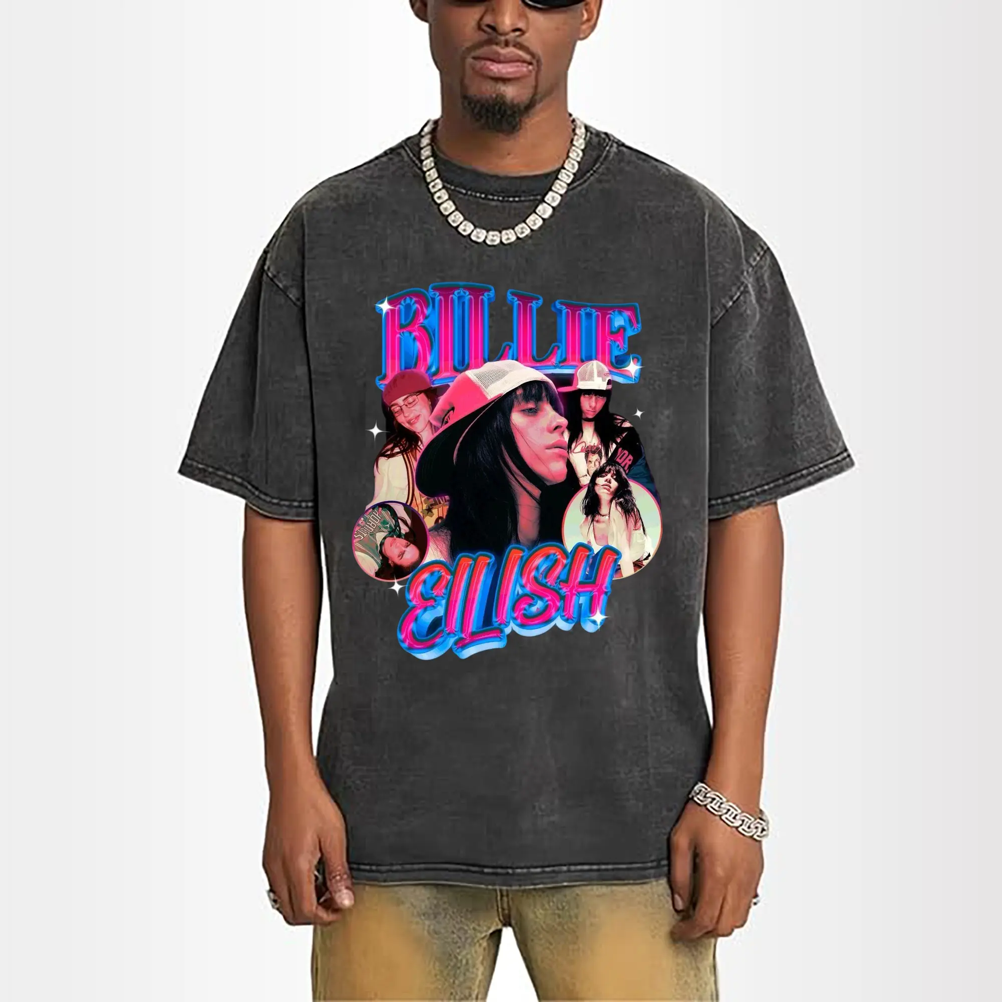 Billie Eilish Cyber Neon Collage DIY