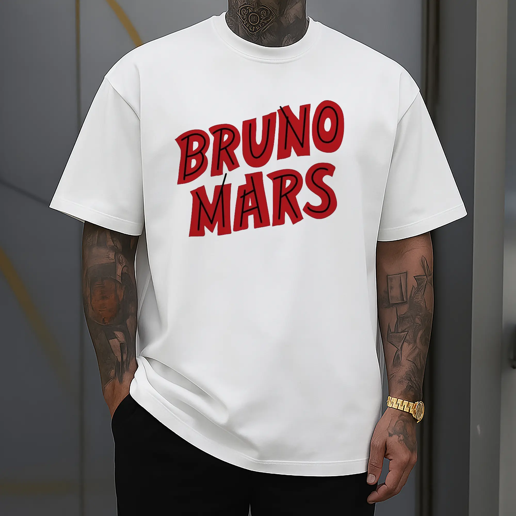 Bruno Mars Retro Cartoon Logo DIY