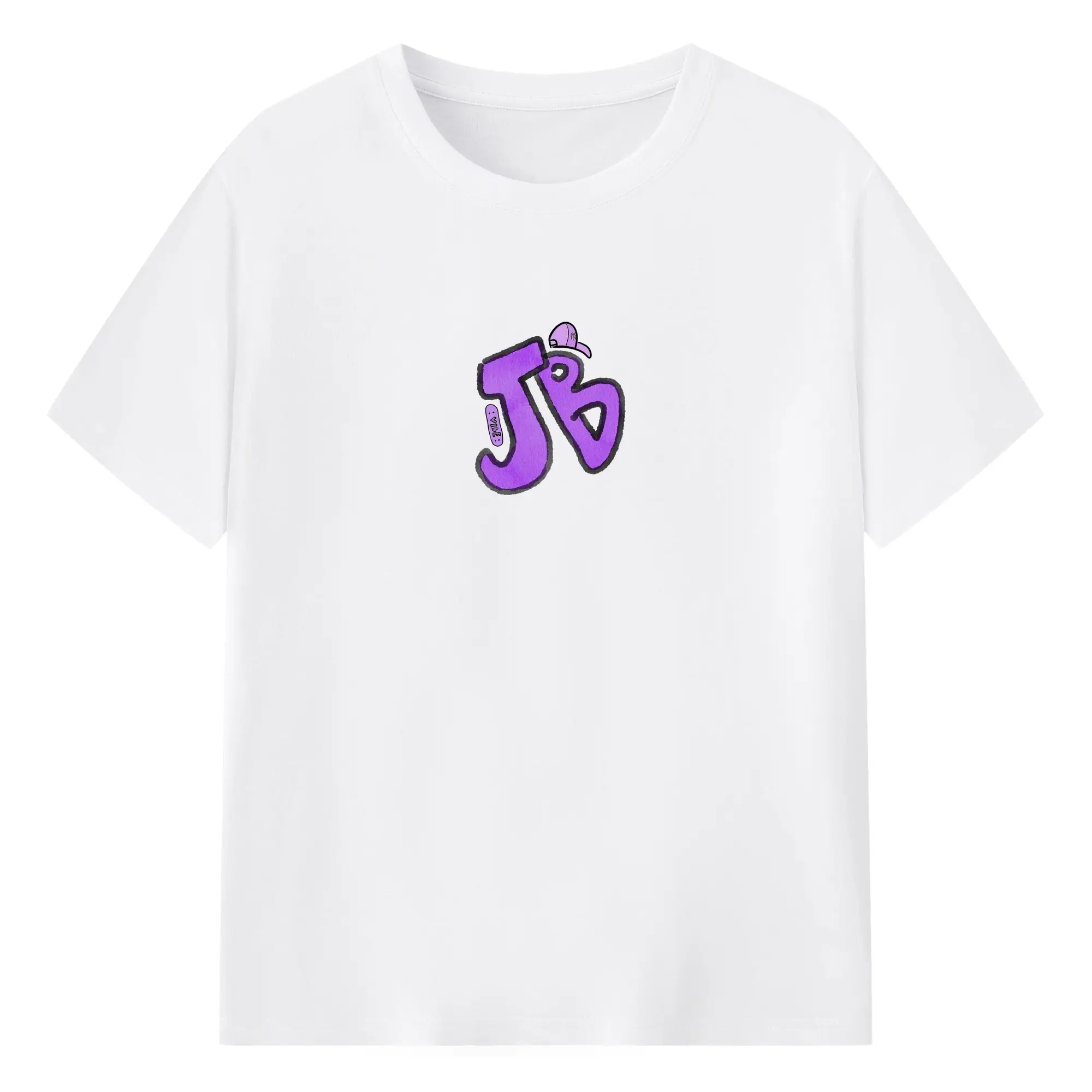 Justin Bieber JB Hand-Drawn Hip-Hop DIY - 180g Cotton T-Shirt With Front Heat Transfer Print – Soft, Lightweight, Fitted Design – Comfortable Casual Wear For Sports & Everyday Use