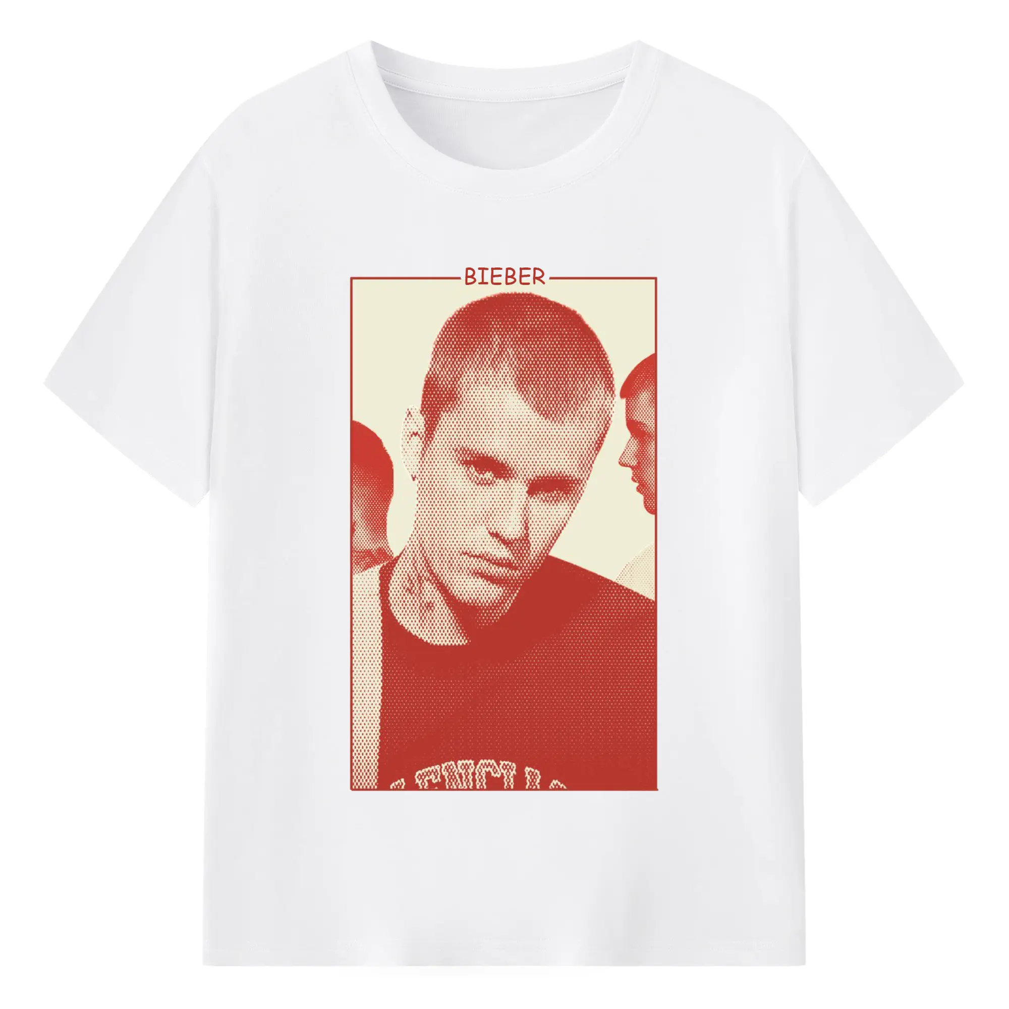 Justin Bieber Retro Pop Art DIY - 180g Cotton T-Shirt With Front Heat Transfer Print – Soft, Lightweight, Fitted Design – Comfortable Casual Wear For Sports & Everyday Use