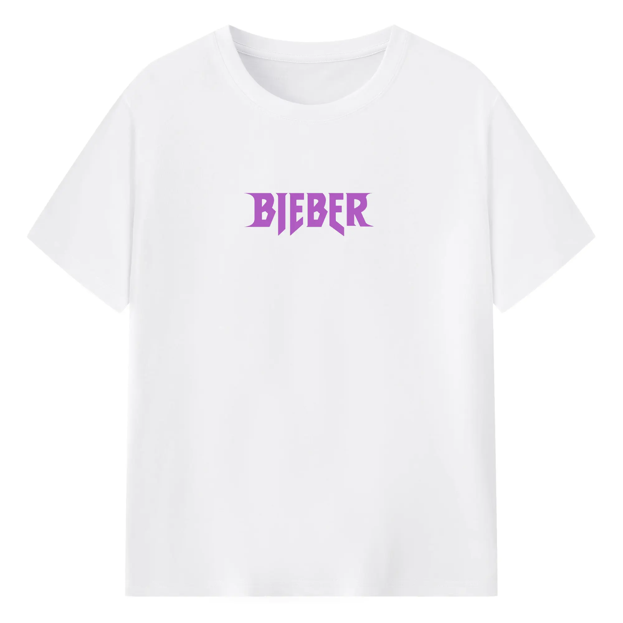 Justin Bieber Gothic Style DIY - 180g Cotton T-Shirt With Front Heat Transfer Print – Soft, Lightweight, Fitted Design – Comfortable Casual Wear For Sports & Everyday Use
