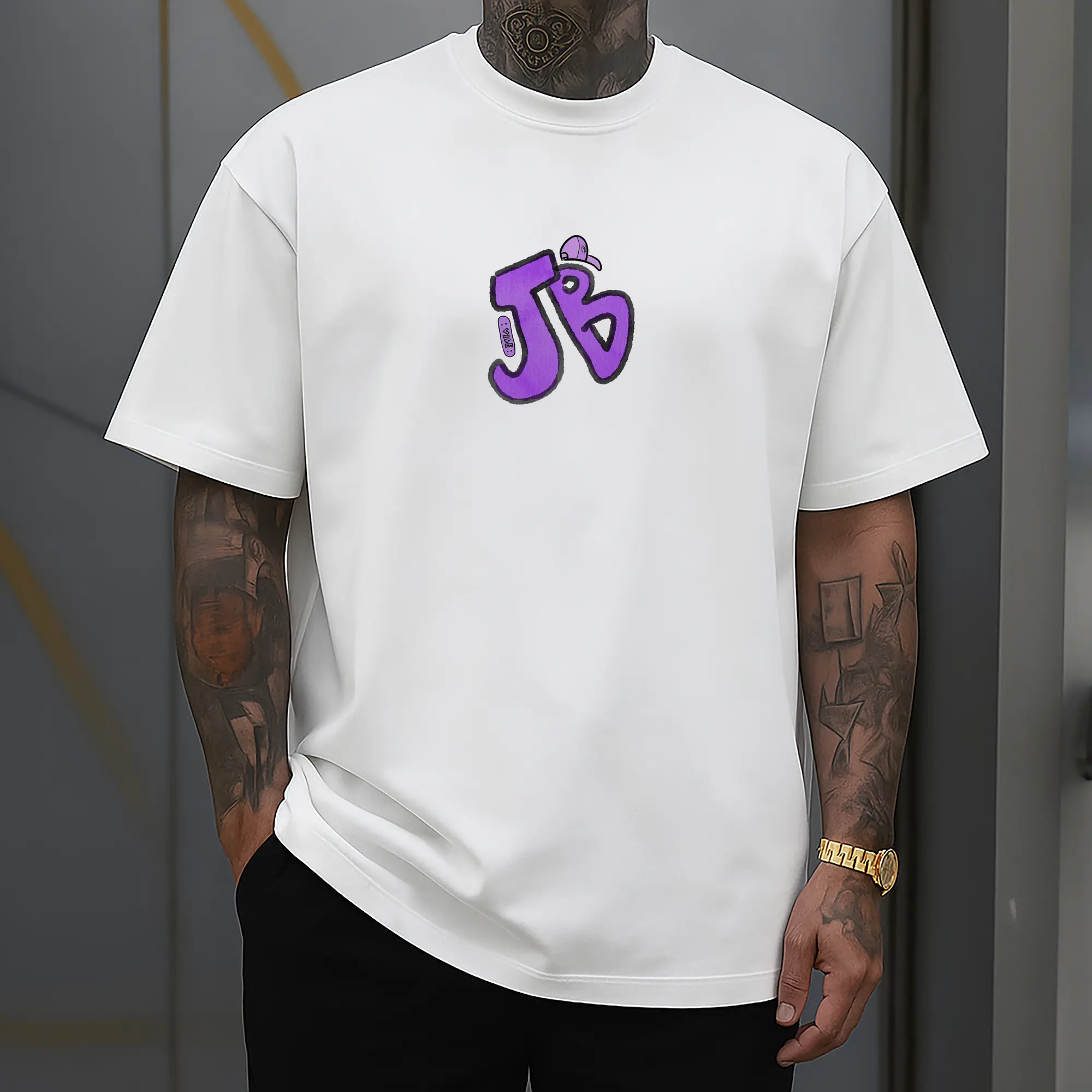 Justin Bieber JB Hand-Drawn Hip-Hop DIY