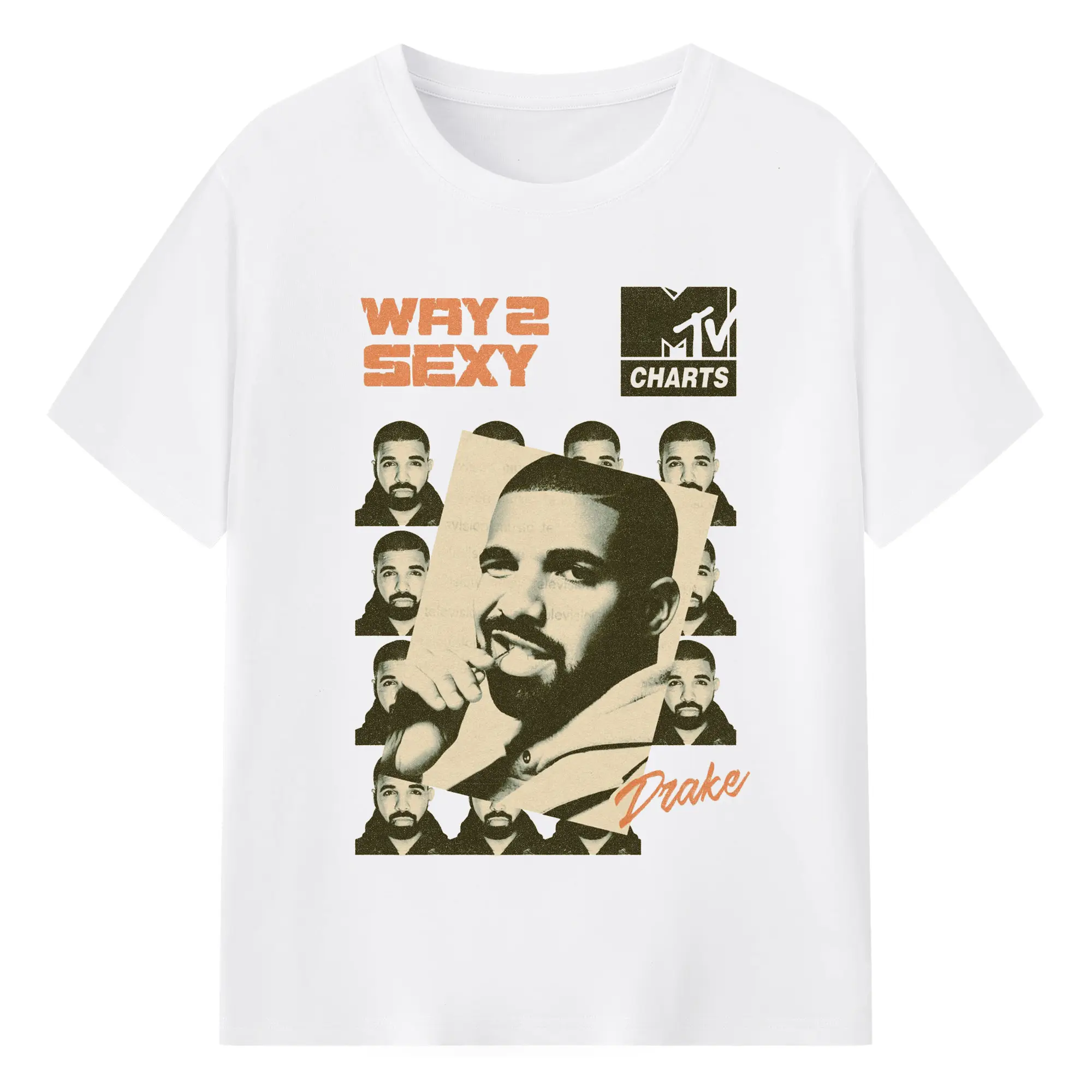 Drake Way 2 Sexy Retro Hip-Hop DIY - 180g Cotton T-Shirt With Front Heat Transfer Print – Soft, Lightweight, Fitted Design – Comfortable Casual Wear For Sports & Everyday Use