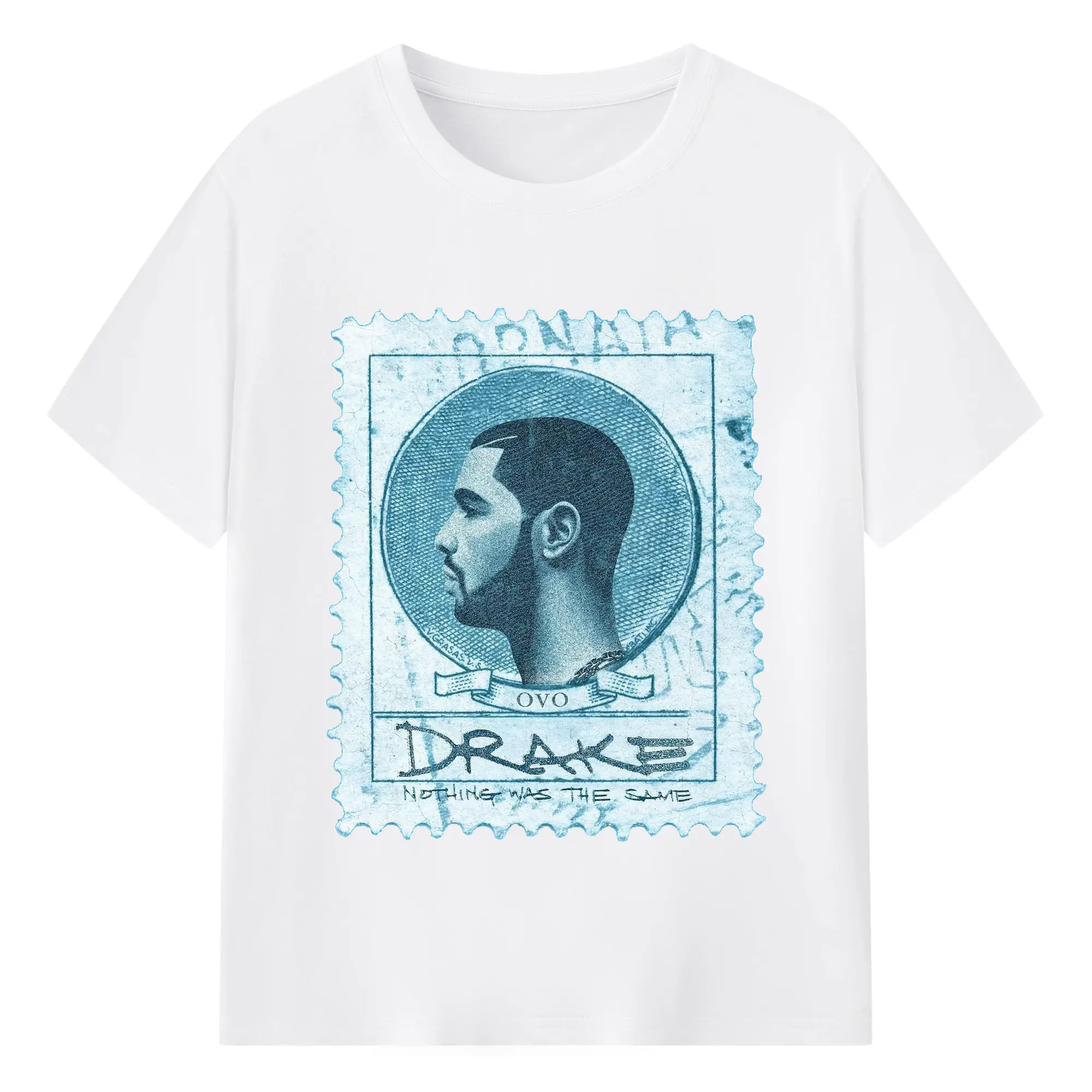 Drake Retro Stamp《Nothing Was the Same》DIY - 180g Cotton T-Shirt With Front Heat Transfer Print – Soft, Lightweight, Fitted Design – Comfortable Casual Wear For Sports & Everyday Use