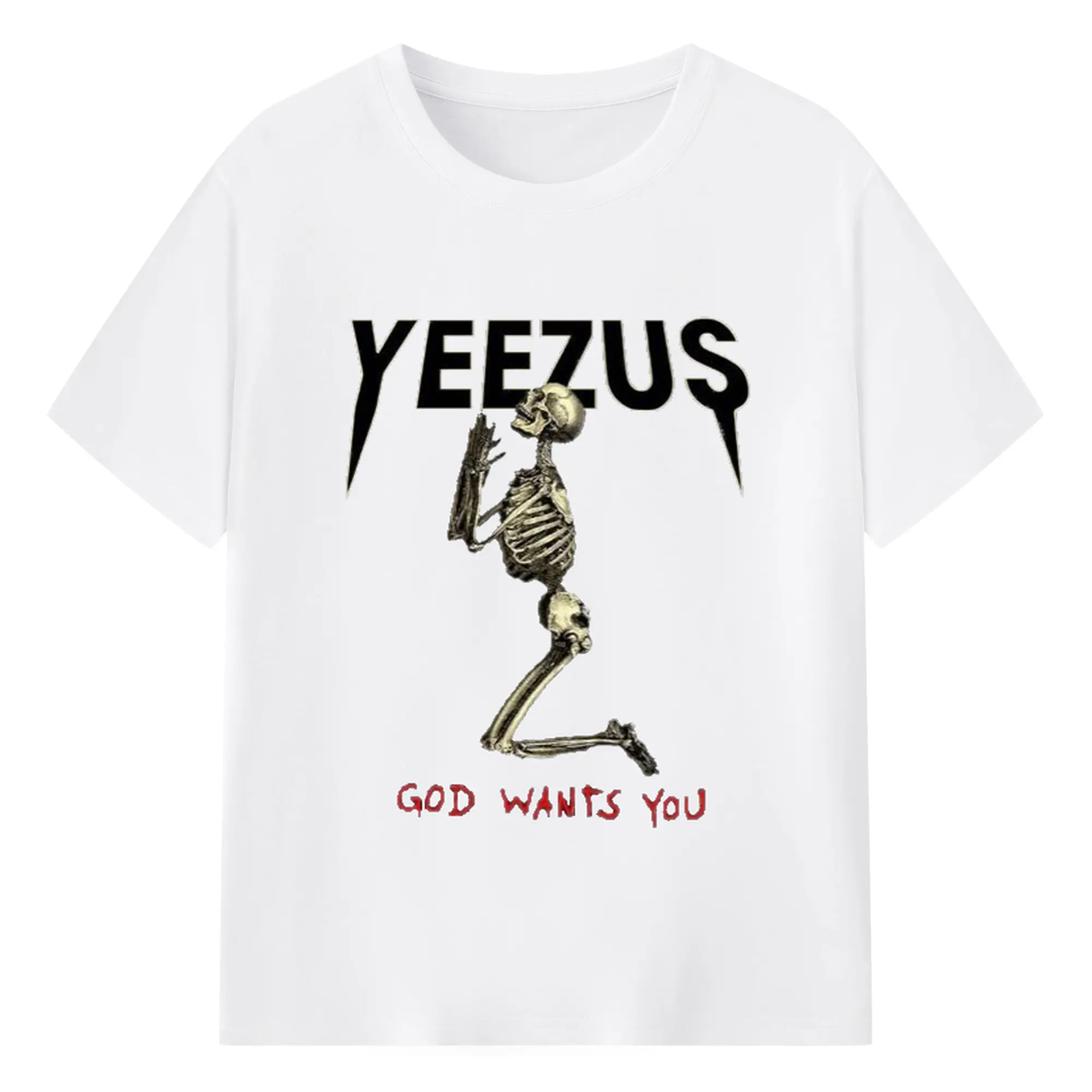 Kanye West YEEZUS Dark Religious DIY - 180g Cotton T-Shirt With Front Heat Transfer Print – Soft, Lightweight, Fitted Design – Comfortable Casual Wear For Sports & Everyday Use