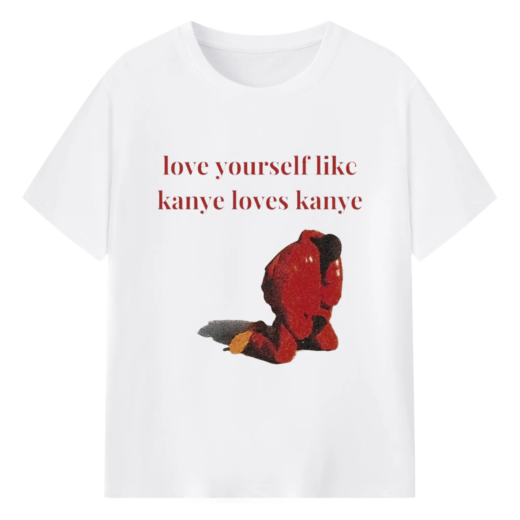 Kanye West Love Yourself Like Kanye Loves Kanye DIY - 180g Cotton T-Shirt With Front Heat Transfer Print – Soft, Lightweight, Fitted Design – Comfortable Casual Wear For Sports & Everyday Use