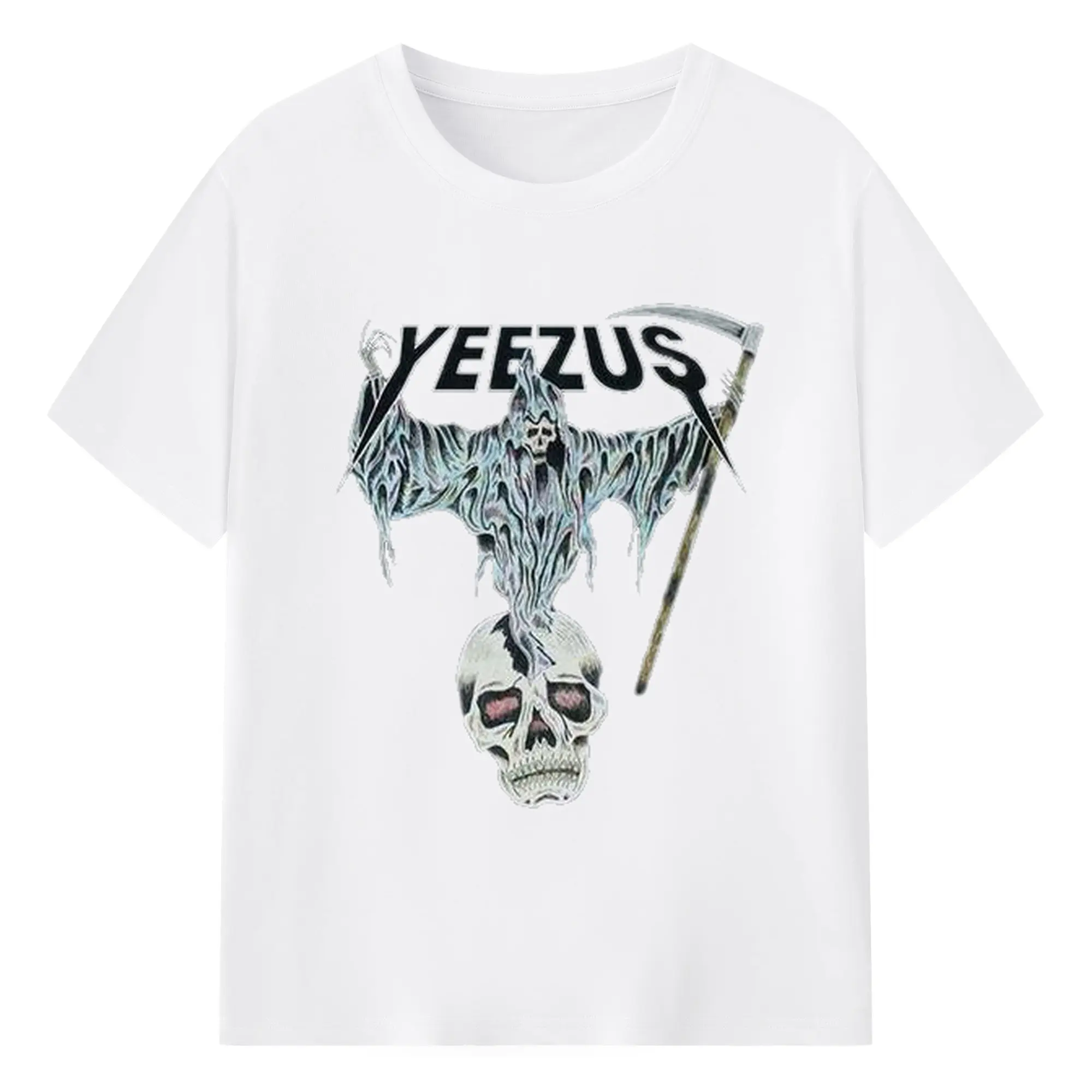 Kanye West YEEZUS Dark Metal DIY - 180g Cotton T-Shirt With Front Heat Transfer Print – Soft, Lightweight, Fitted Design – Comfortable Casual Wear For Sports & Everyday Use