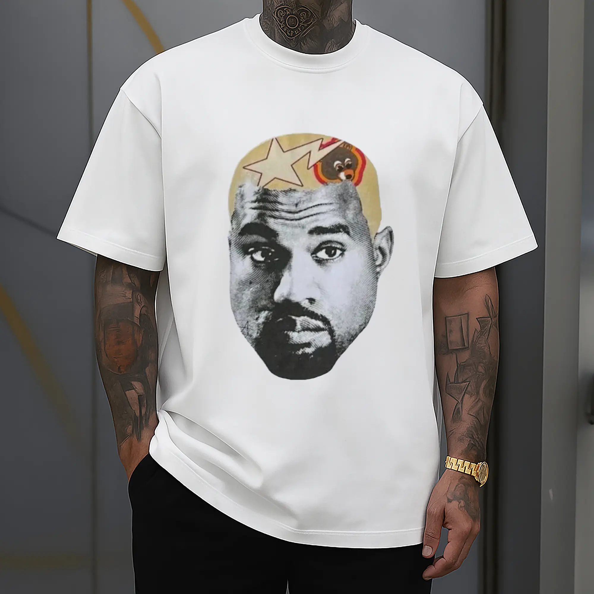 Kanye West Art Collage Cartoon DIY