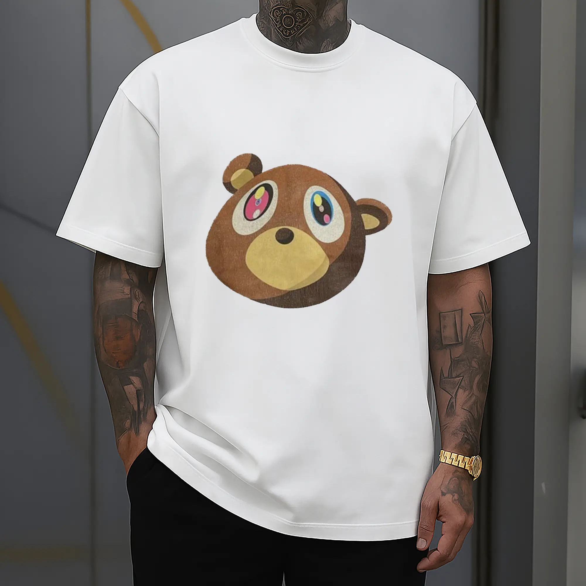 Kanye West Retro Pop Art Cartoon Bear DIY