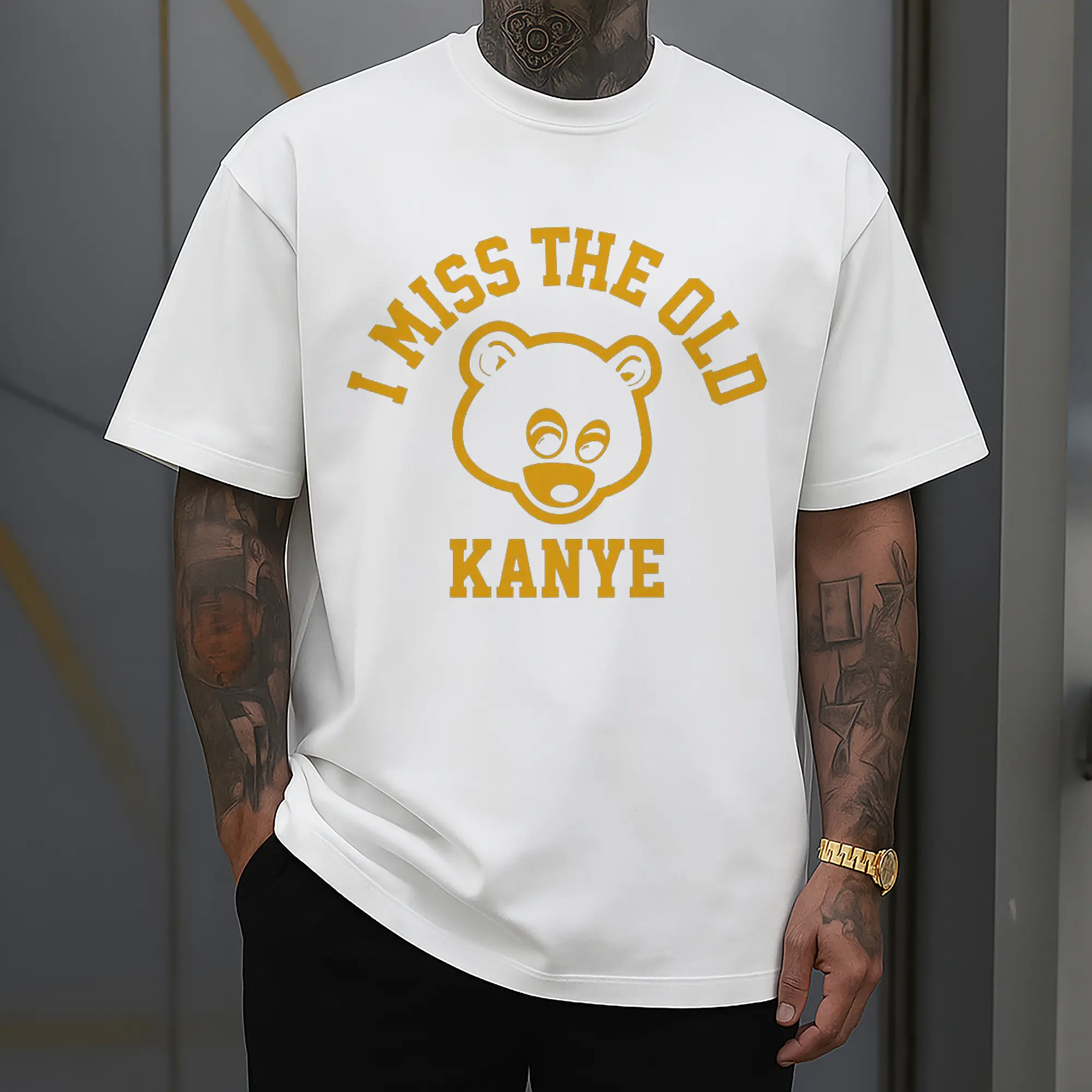“I Miss The Old Kanye” Retro College Dropout Bear DIY