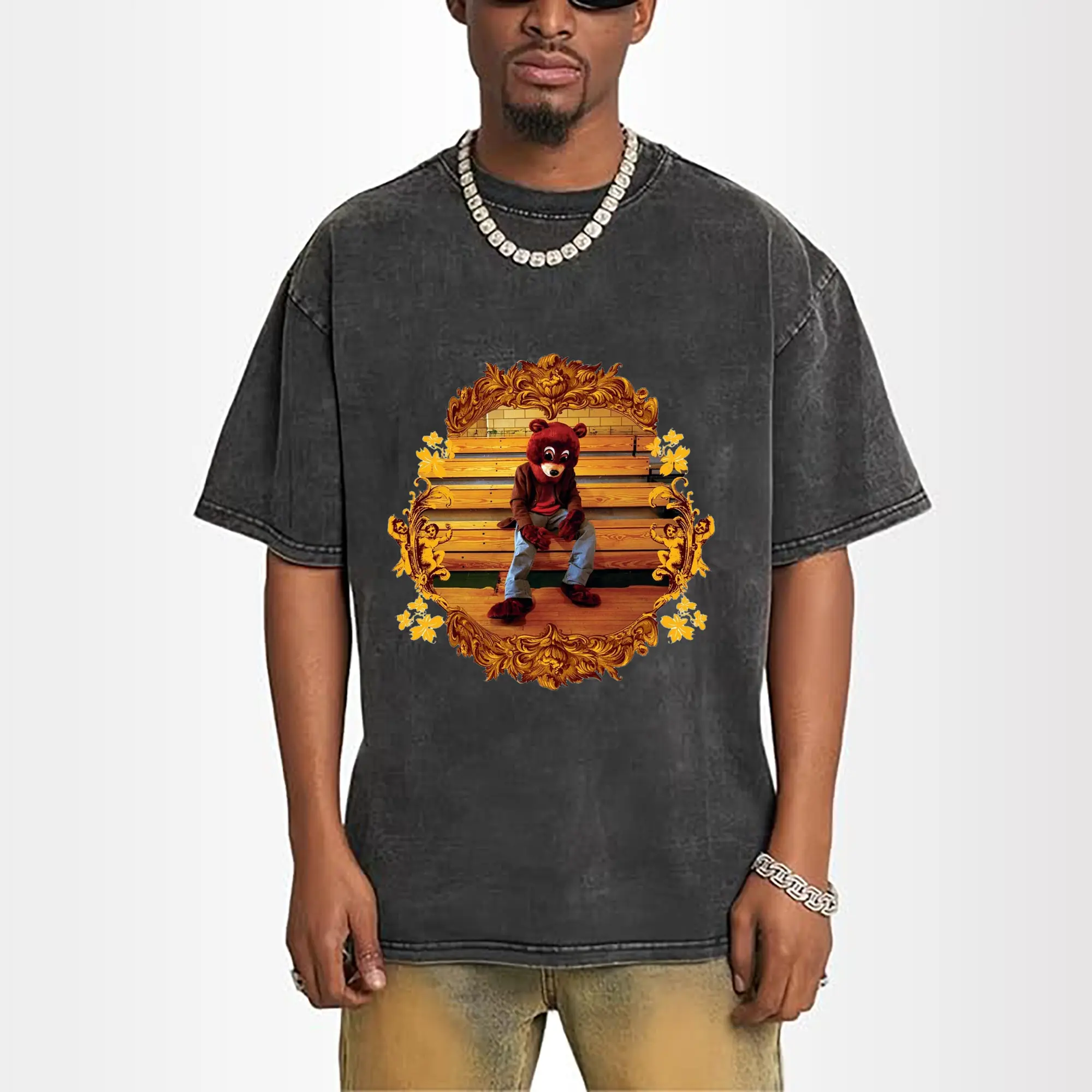 Kanye West College Dropout Bear Retro Baroque DIY