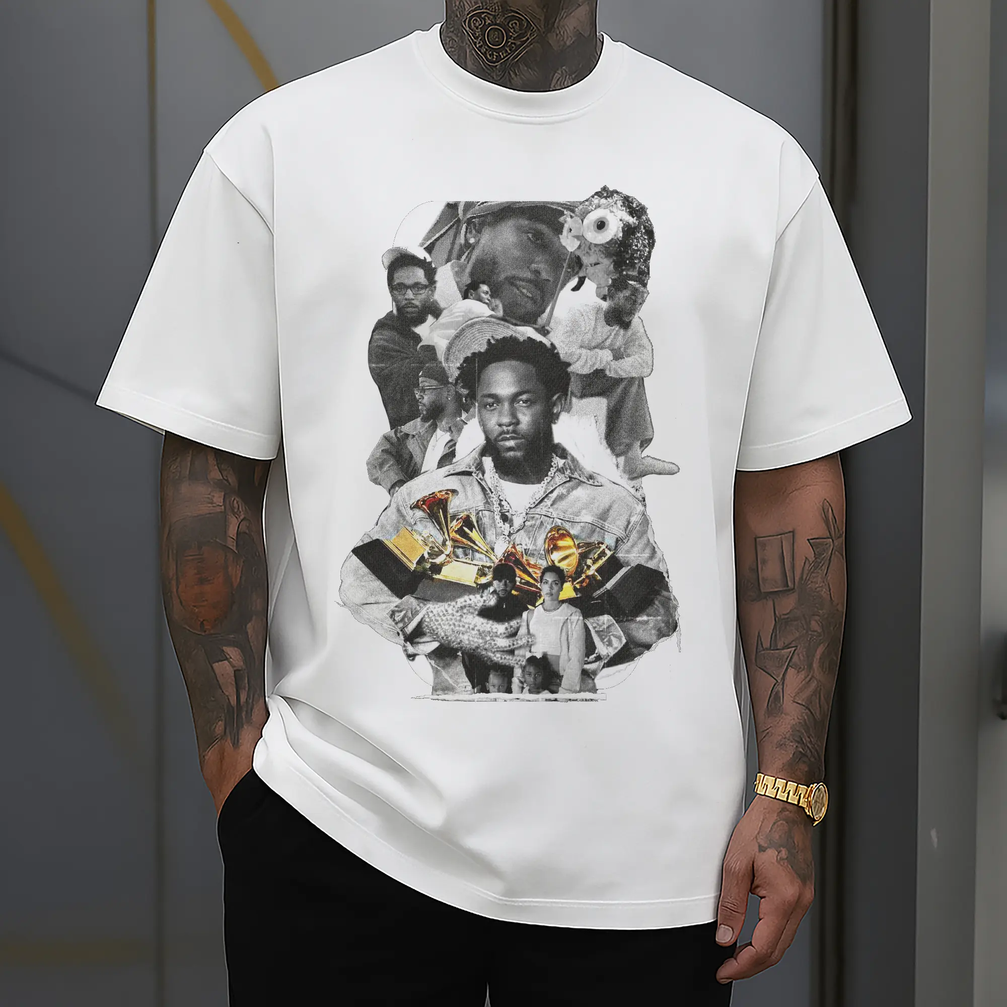 Kendrick Lamar Retro Collage Grammy Hip-Hop DIY