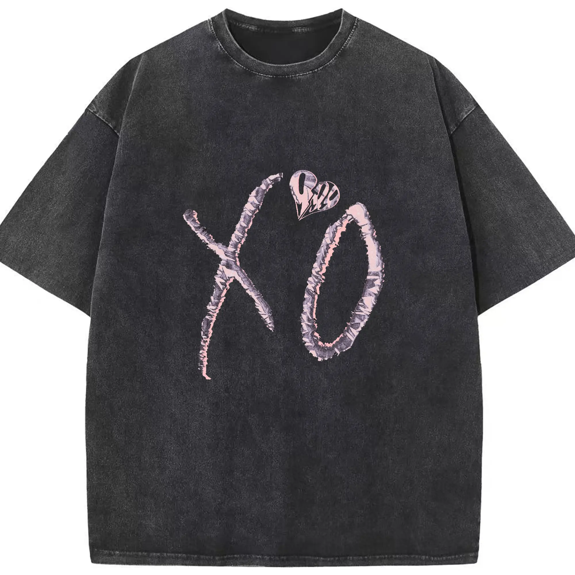 The Weeknd XO Dreamy DIY - Washed Vintage Look 230g Cotton Oversized T-Shirt With Front Heat Transfer Print – Soft, Lightweight, Stylish Fit – Comfortable Casual Wear For Sports & Everyday Use