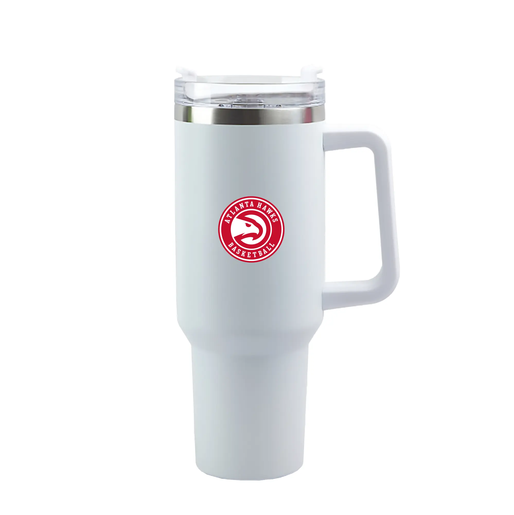 Atlanta Hawks Team Logo - 40oz Handle Car Tumbler – Durable Stainless Steel Travel Mug With UV Print – Double Wall Insulated, Fits Most Car Cup Holders