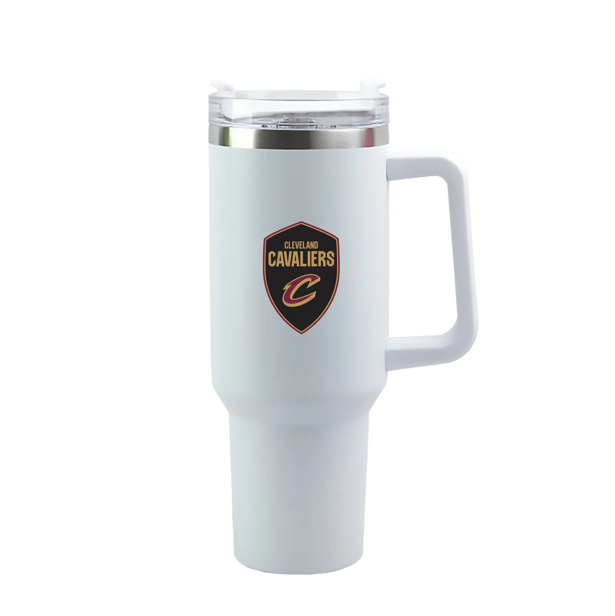 Cleveland Cavaliers Team Logo - 40oz Handle Car Tumbler – Durable Stainless Steel Travel Mug With UV Print – Double Wall Insulated, Fits Most Car Cup Holders