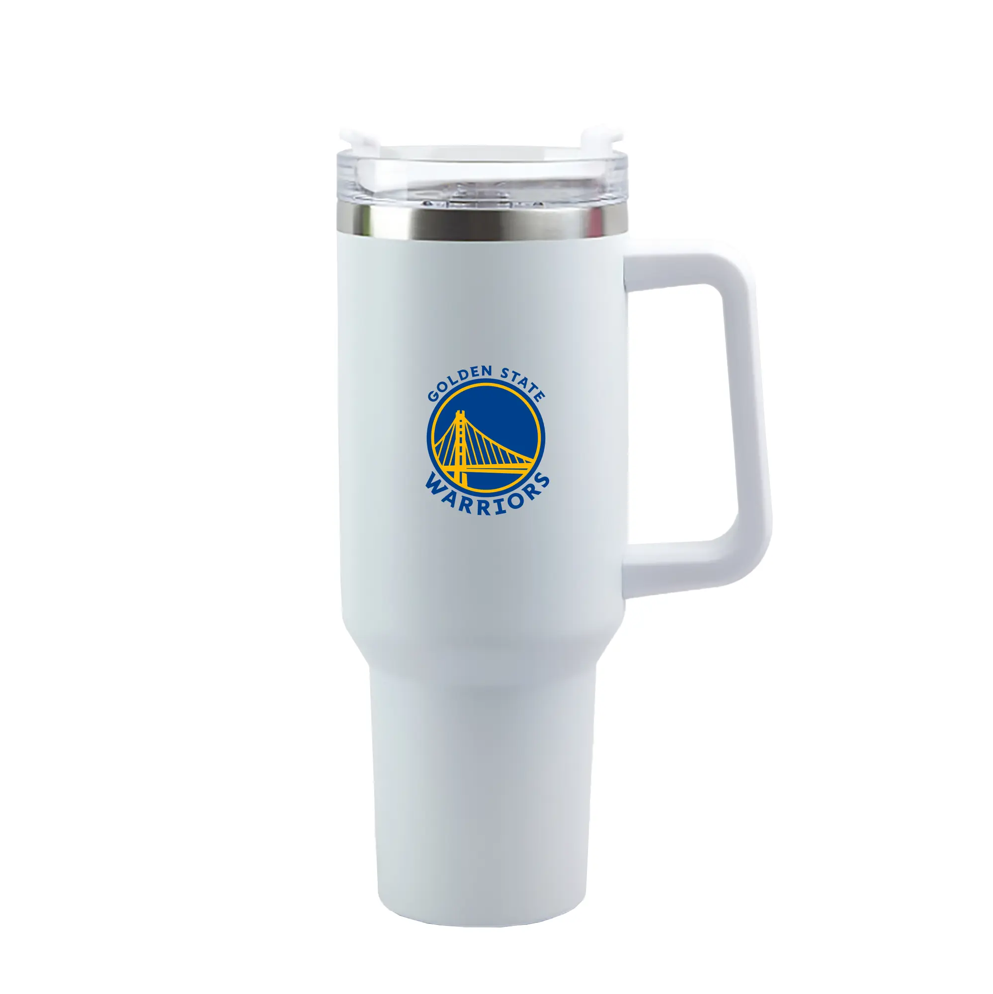 Golden State Warriors Team Logo - 40oz Handle Car Tumbler – Durable Stainless Steel Travel Mug With UV Print – Double Wall Insulated, Fits Most Car Cup Holders