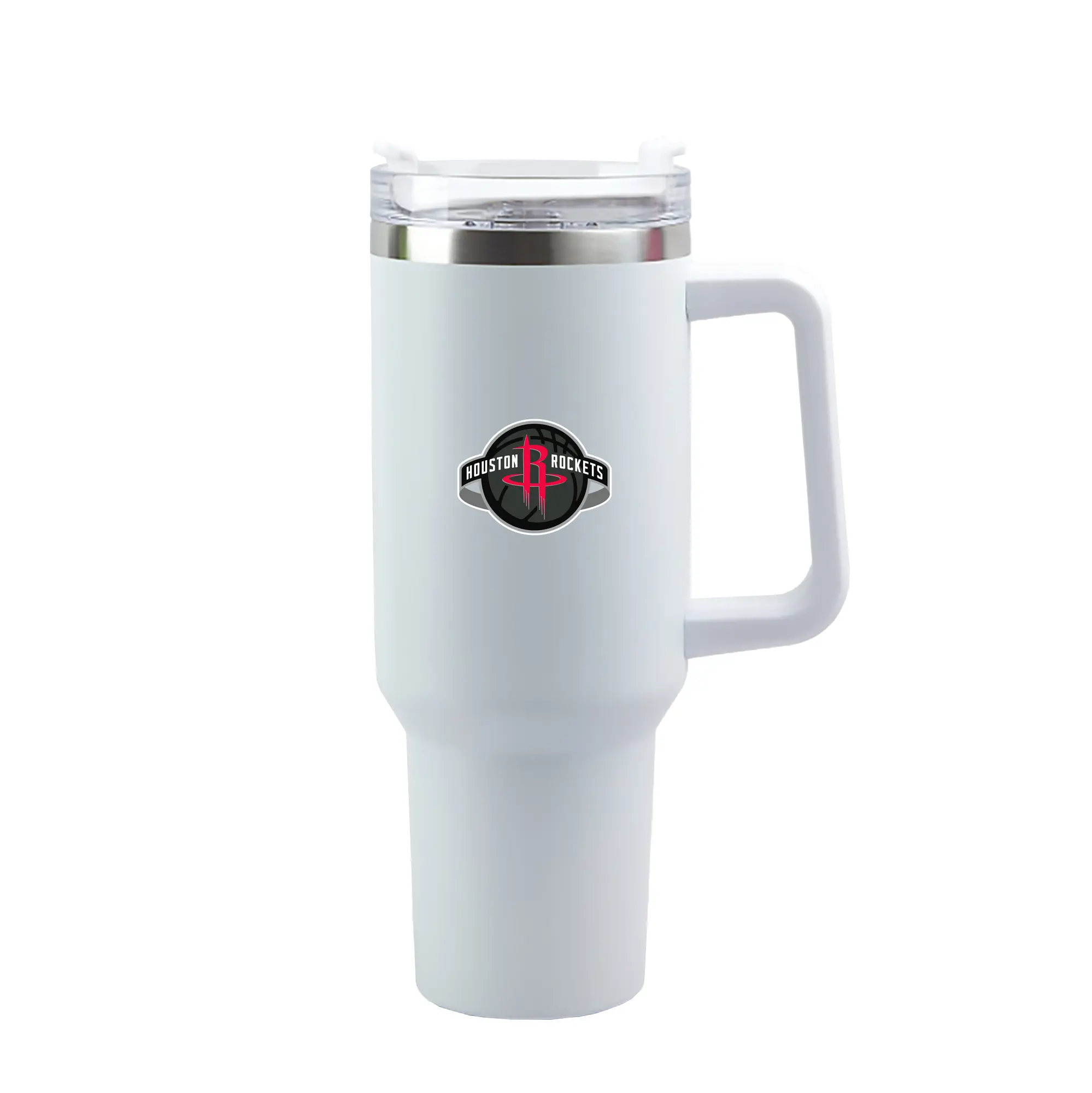Houston Rockets Team Logo - 40oz Handle Car Tumbler – Durable Stainless Steel Travel Mug With UV Print – Double Wall Insulated, Fits Most Car Cup Holders