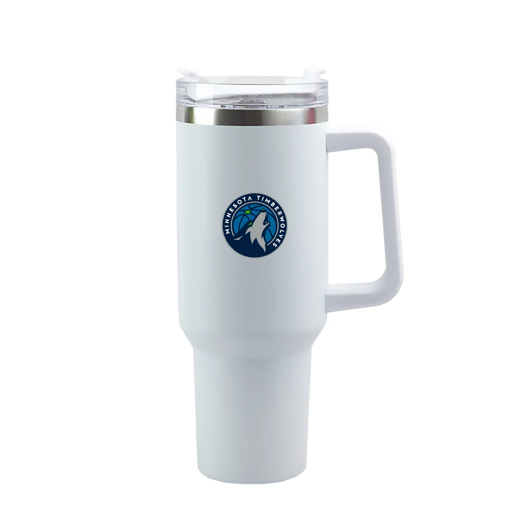 Innesota Timberwolves Team Logo - 40oz Handle Car Tumbler – Durable Stainless Steel Travel Mug With UV Print – Double Wall Insulated, Fits Most Car Cup Holders