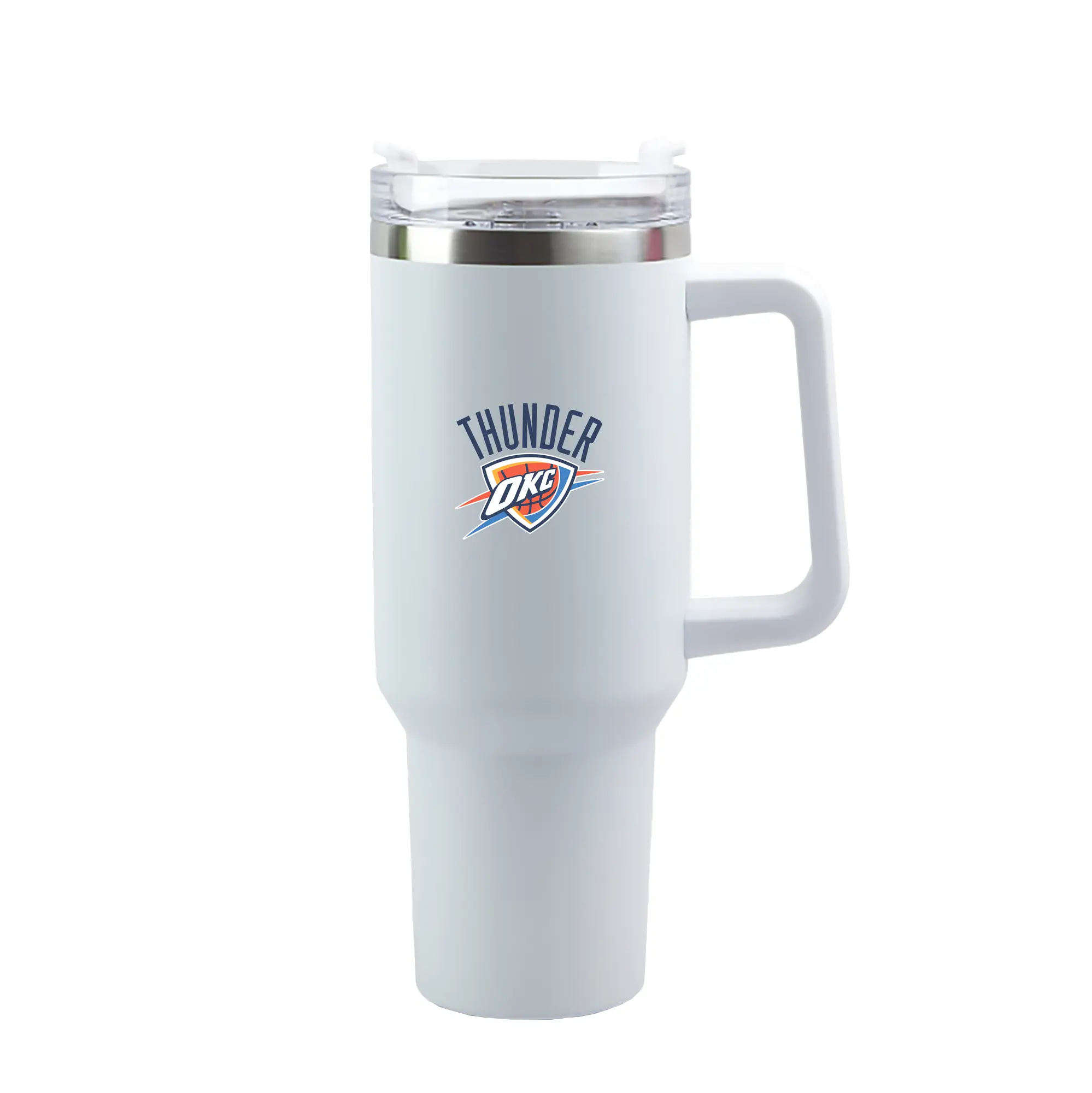 Oklahoma City Thunder Team Logo - 40oz Handle Car Tumbler – Durable Stainless Steel Travel Mug With UV Print – Double Wall Insulated, Fits Most Car Cup Holders
