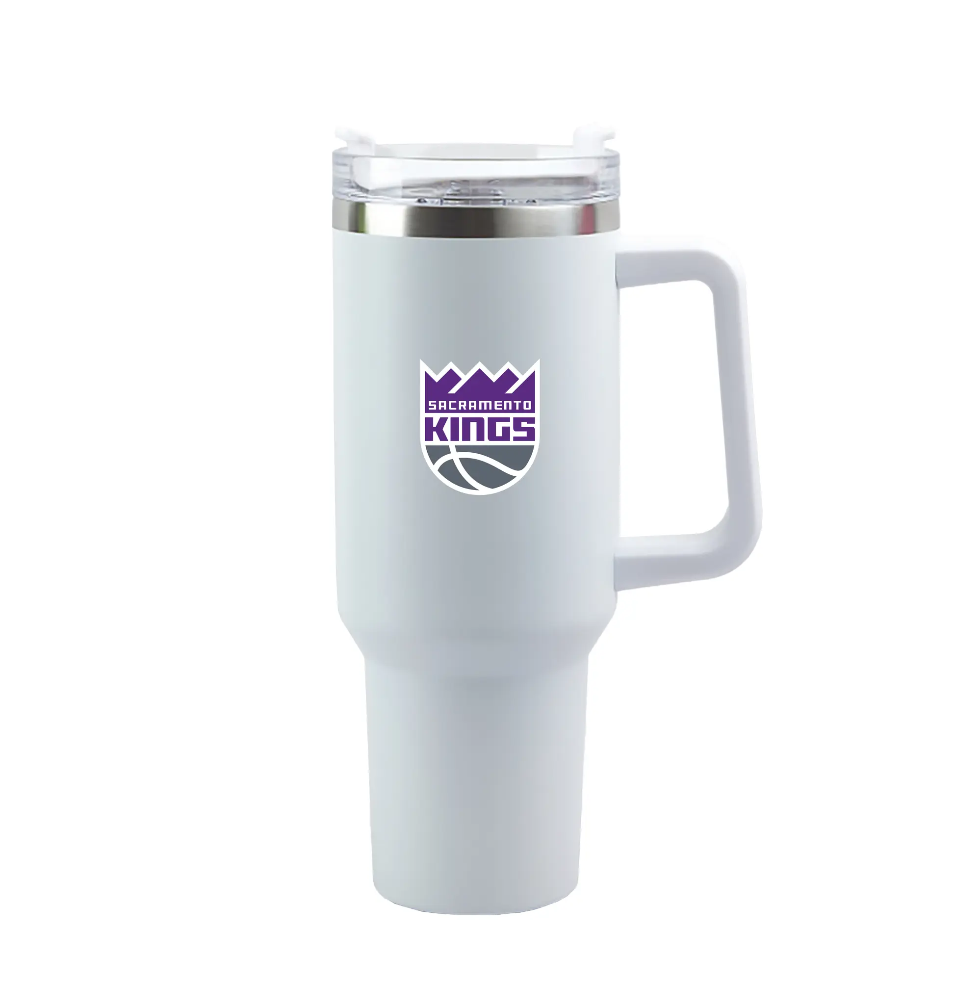 Sacramento Kings Team Logo - 40oz Handle Car Tumbler – Durable Stainless Steel Travel Mug With UV Print – Double Wall Insulated, Fits Most Car Cup Holders