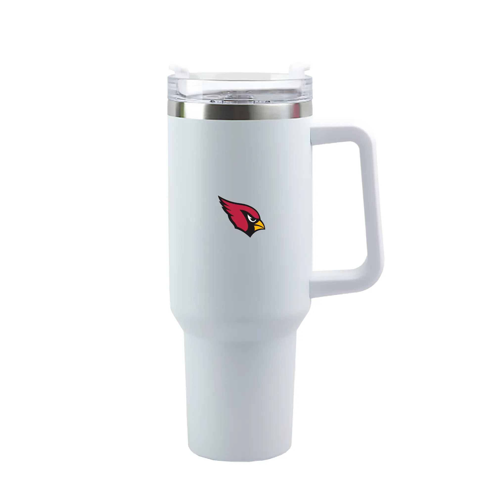 Arizona Cardinals Team Logo - 40oz Handle Car Tumbler – Durable Stainless Steel Travel Mug With UV Print – Double Wall Insulated, Fits Most Car Cup Holders