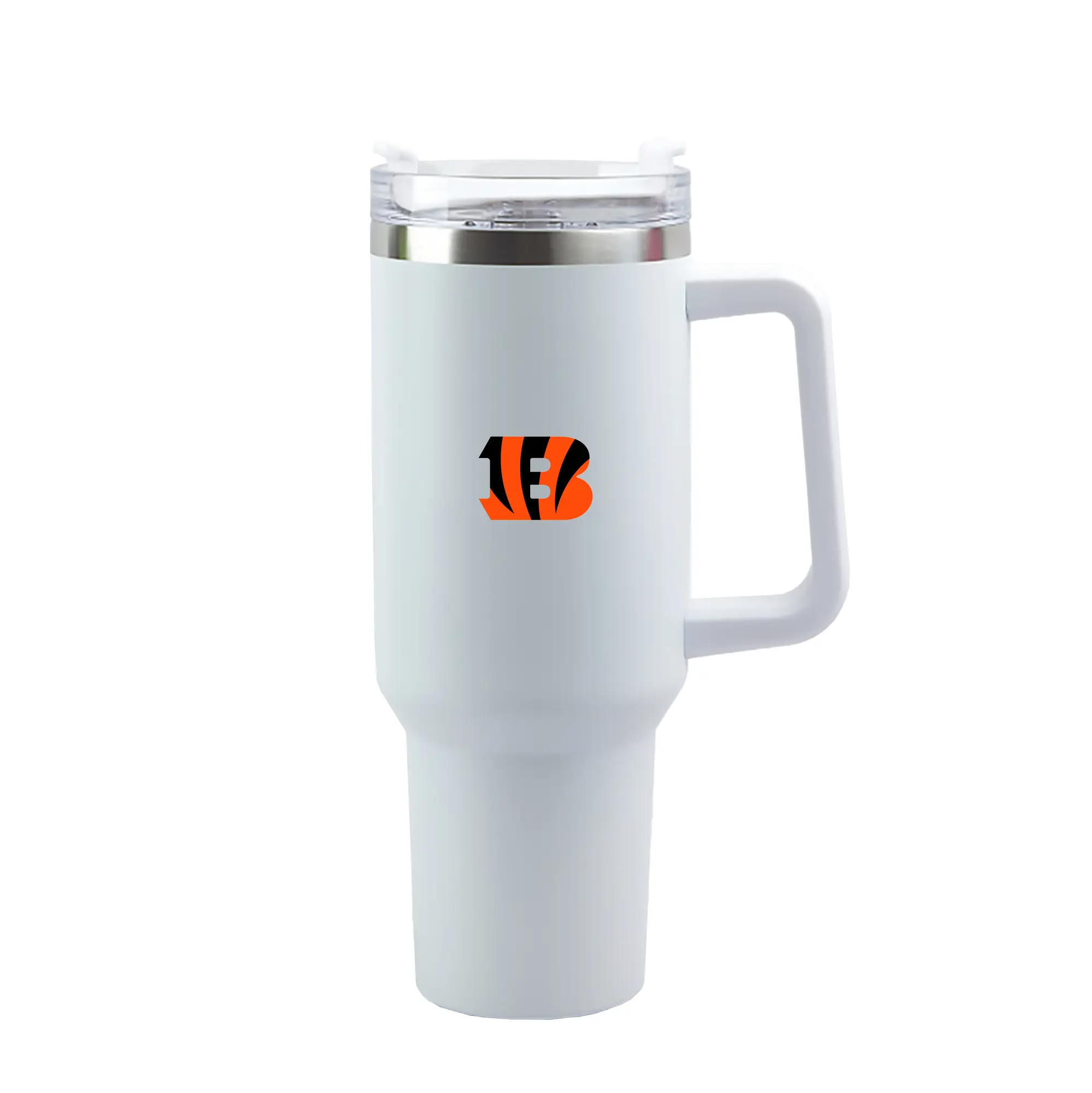 Cincinnati Bengals Team Logo - 40oz Handle Car Tumbler – Durable Stainless Steel Travel Mug With UV Print – Double Wall Insulated, Fits Most Car Cup Holders