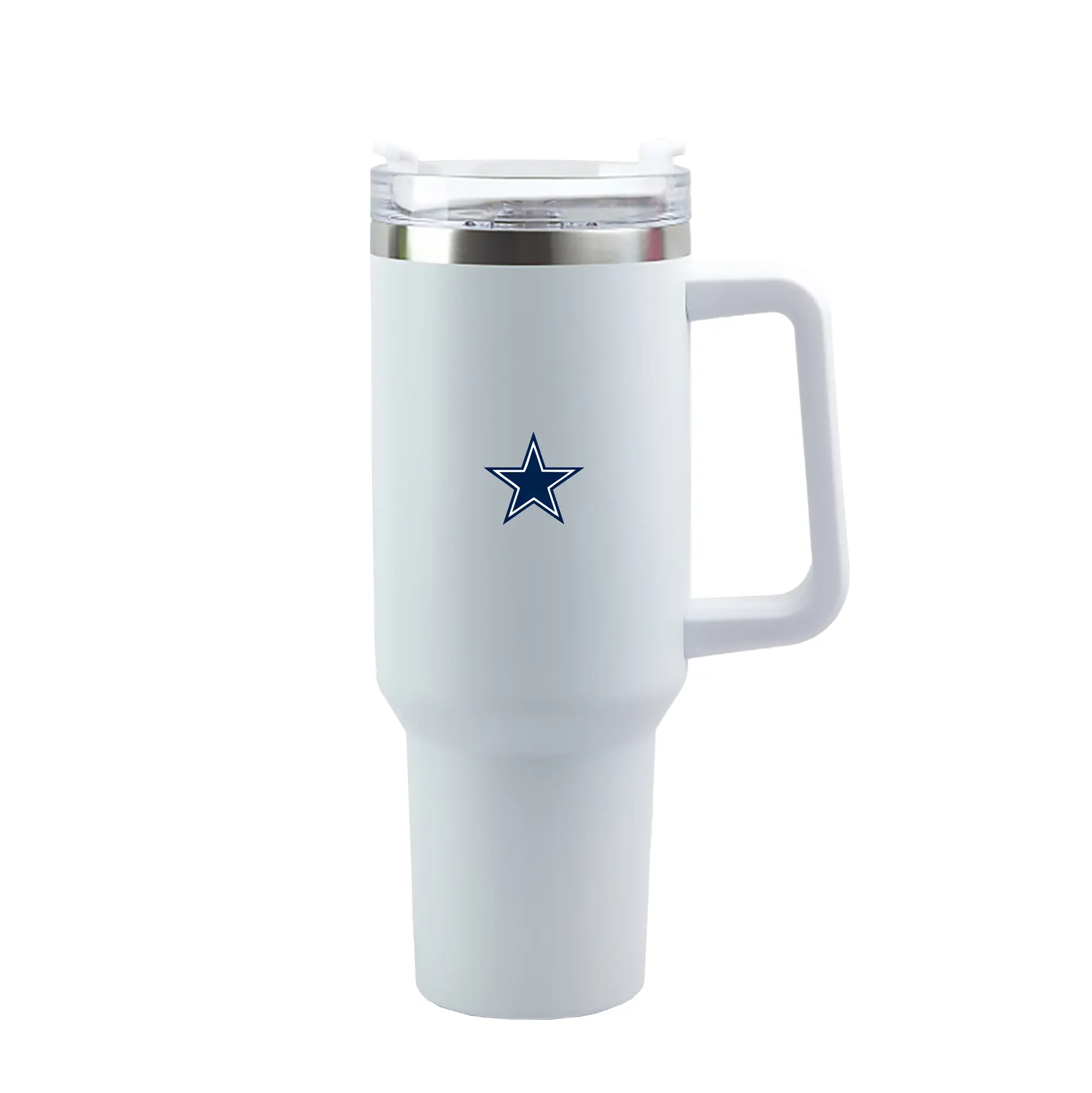 Dallas Cowboys Team Logo - 40oz Handle Car Tumbler – Durable Stainless Steel Travel Mug With UV Print – Double Wall Insulated, Fits Most Car Cup Holders