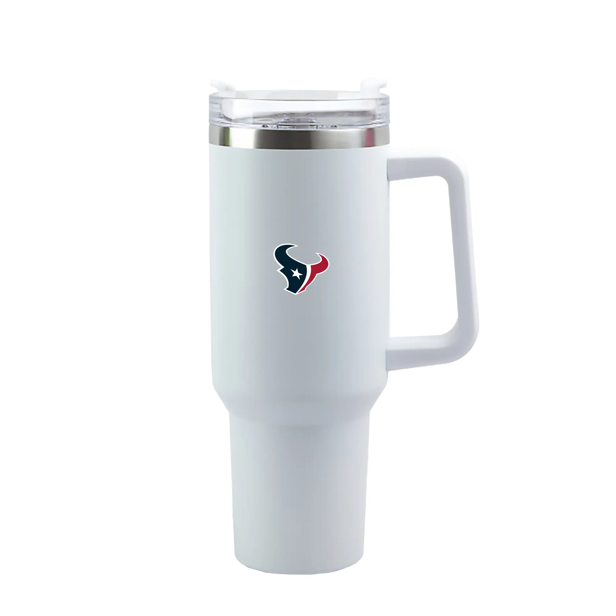 Houston Texans Team Logo - 40oz Handle Car Tumbler – Durable Stainless Steel Travel Mug With UV Print – Double Wall Insulated, Fits Most Car Cup Holders