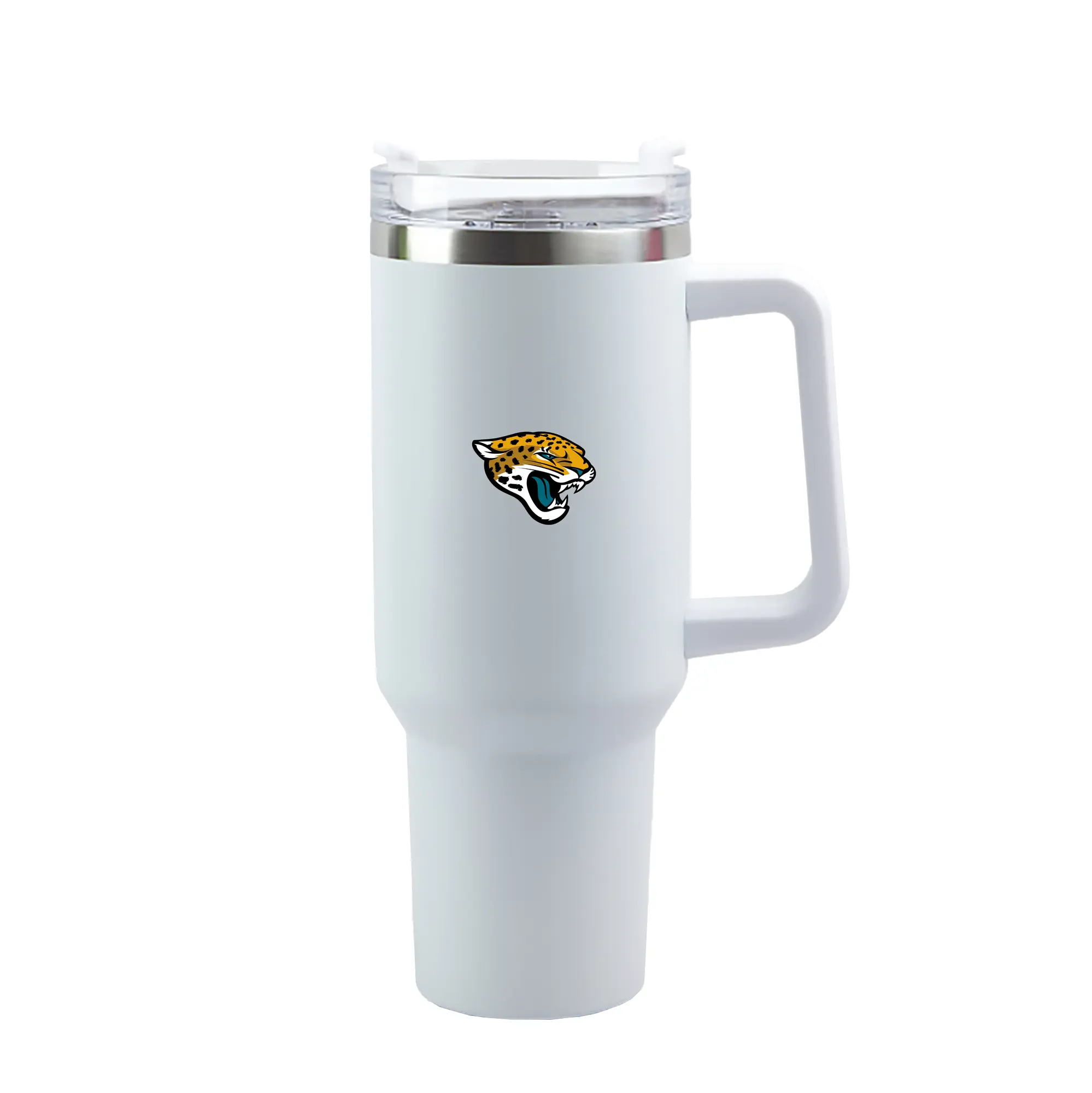 Jacksonville Jaguars Team Logo - 40oz Handle Car Tumbler – Durable Stainless Steel Travel Mug With UV Print – Double Wall Insulated, Fits Most Car Cup Holders
