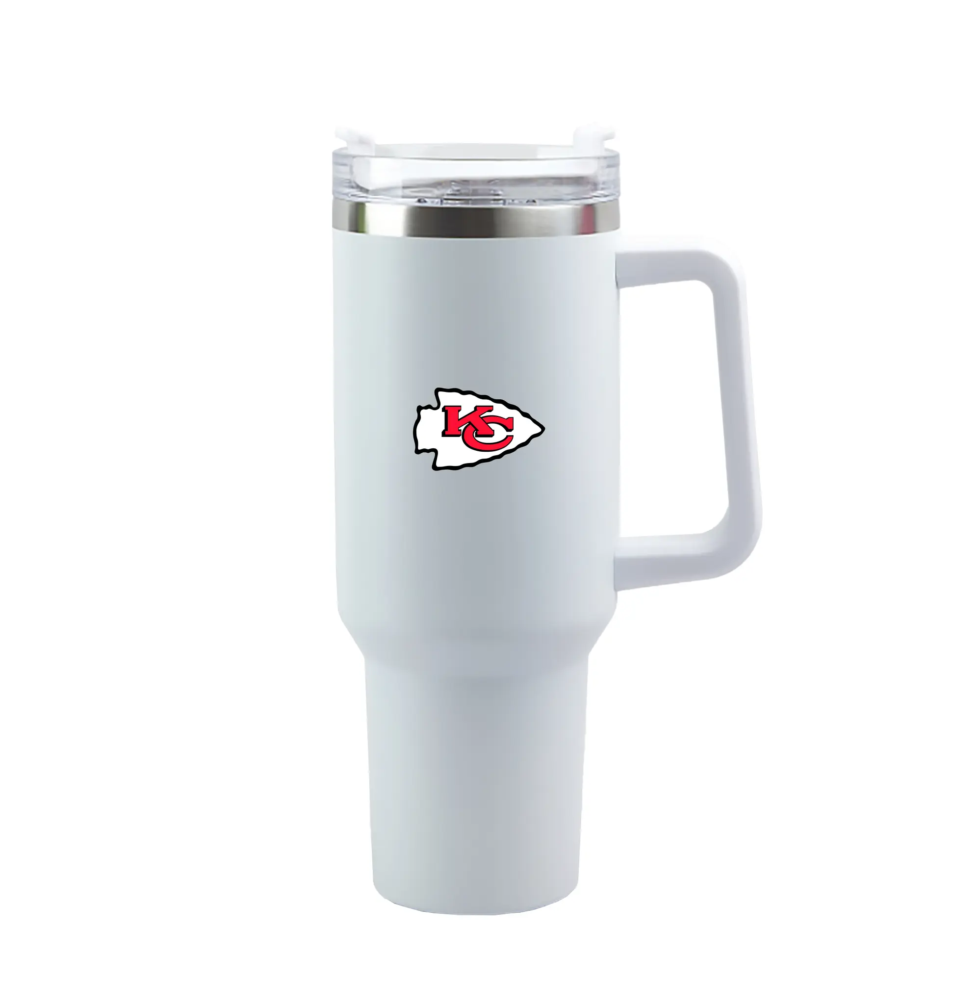 Kansas City Chiefs Team Logo - 40oz Handle Car Tumbler – Durable Stainless Steel Travel Mug With UV Print – Double Wall Insulated, Fits Most Car Cup Holders