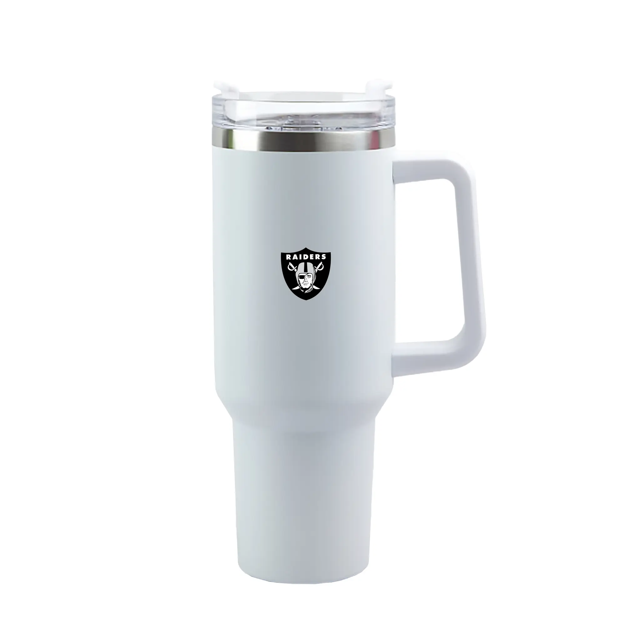 Las Vegas Raiders Team Logo - 40oz Handle Car Tumbler – Durable Stainless Steel Travel Mug With UV Print – Double Wall Insulated, Fits Most Car Cup Holders