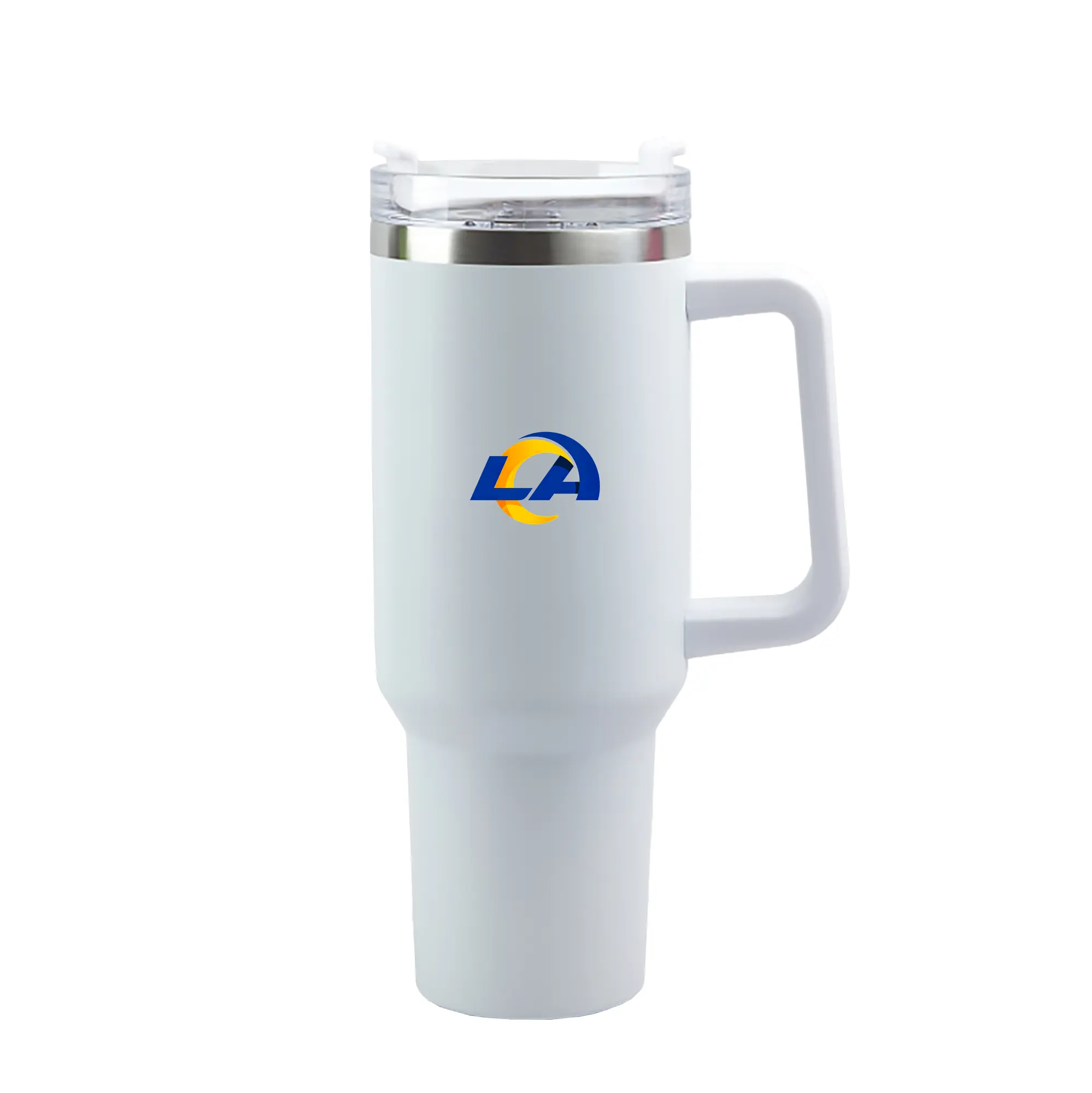 Los Angeles Rams Team Logo - 40oz Handle Car Tumbler – Durable Stainless Steel Travel Mug With UV Print – Double Wall Insulated, Fits Most Car Cup Holders