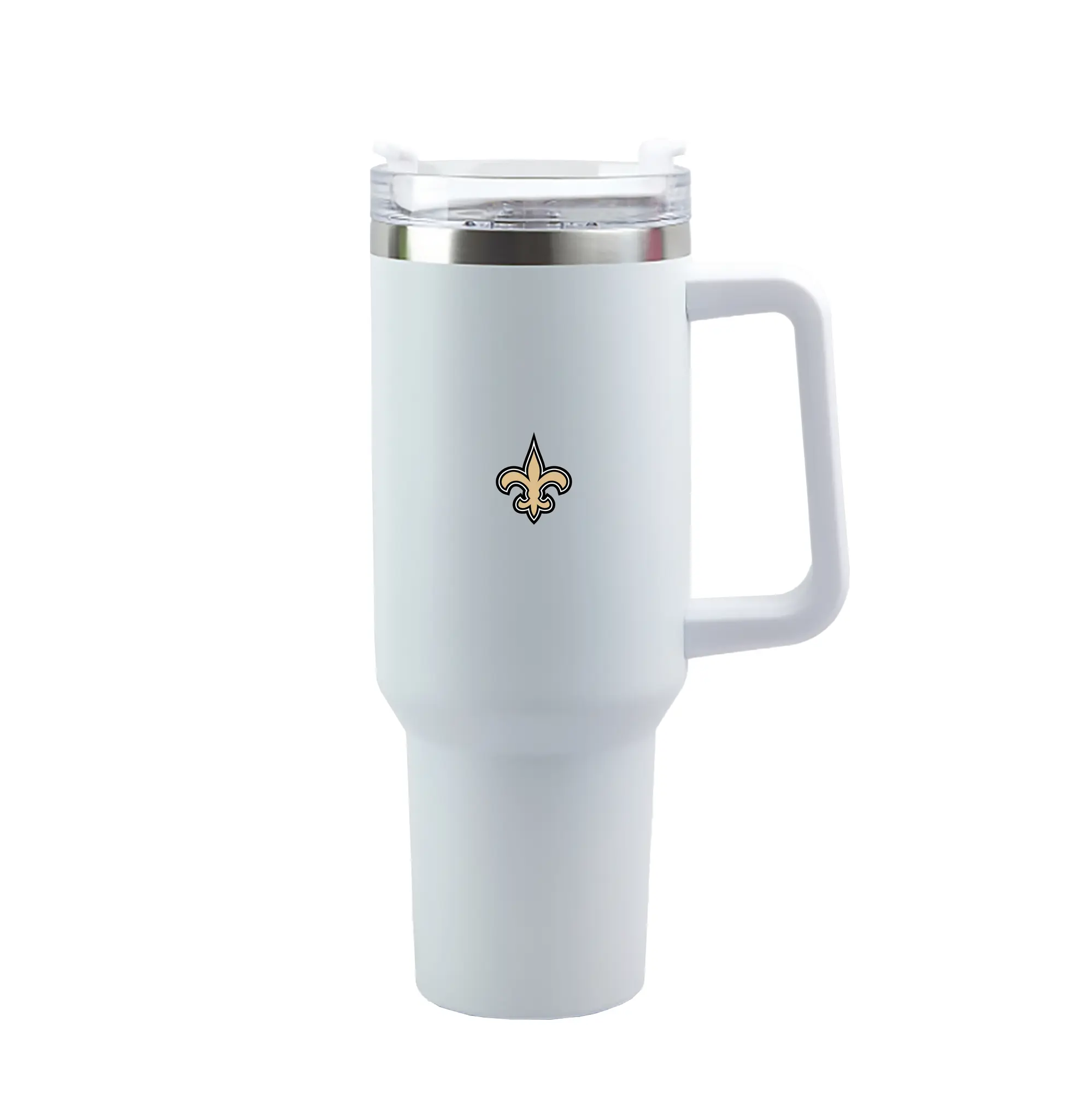 New Orleans Saints Team Logo - 40oz Handle Car Tumbler – Durable Stainless Steel Travel Mug With UV Print – Double Wall Insulated, Fits Most Car Cup Holders