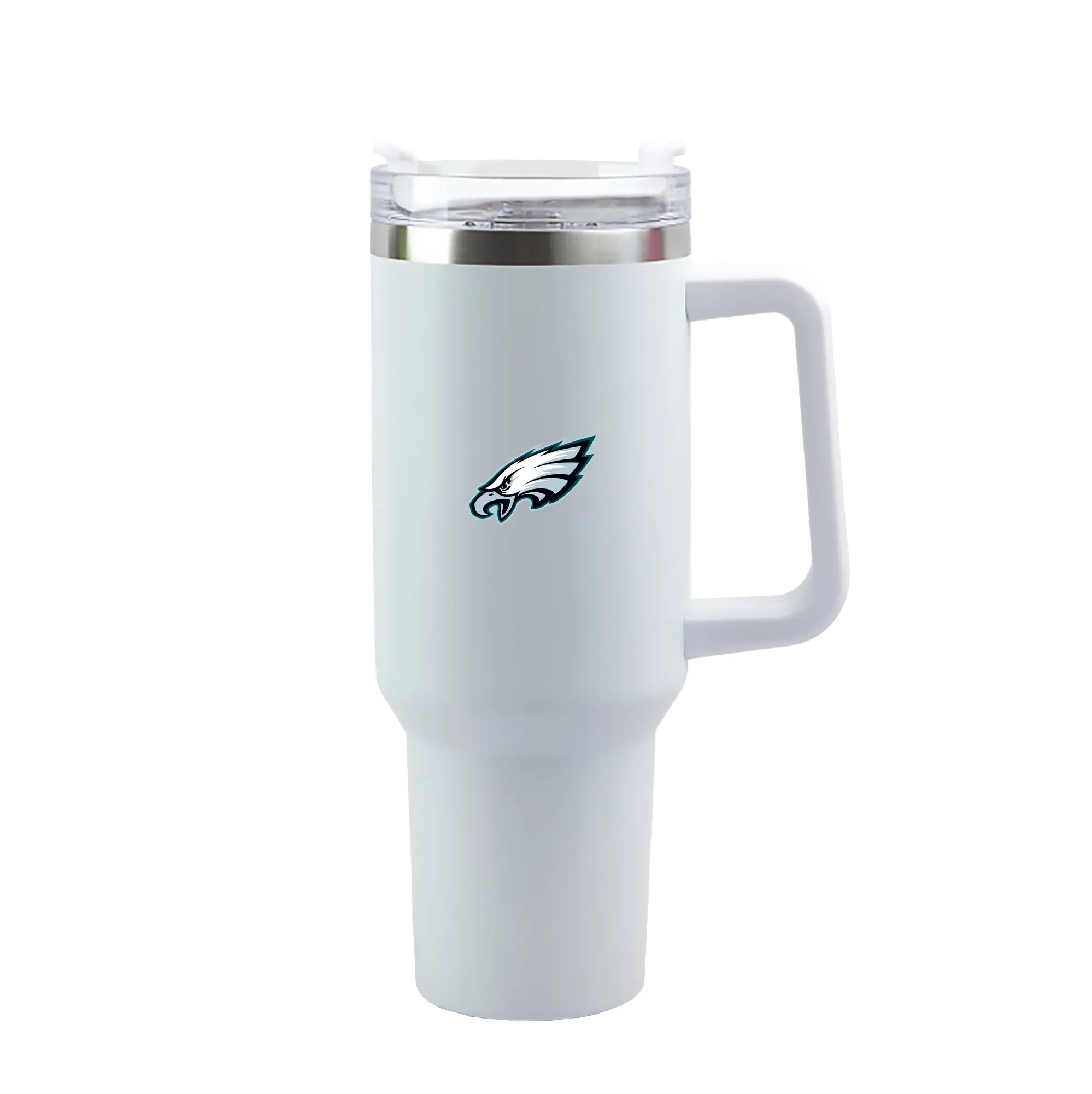 Philadelphia Eagles Team Logo - 40oz Handle Car Tumbler – Durable Stainless Steel Travel Mug With UV Print – Double Wall Insulated, Fits Most Car Cup Holders