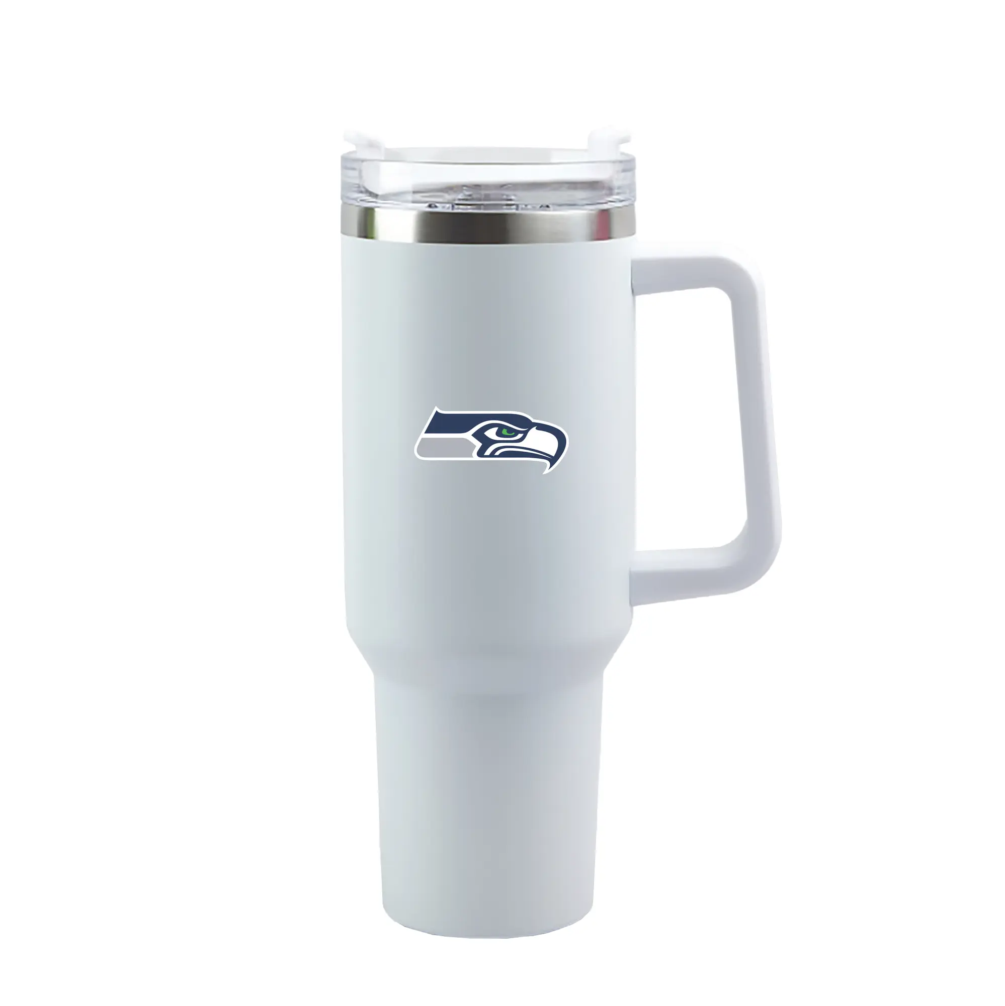 Seattle Seahawks Team Logo - 40oz Handle Car Tumbler – Durable Stainless Steel Travel Mug With UV Print – Double Wall Insulated, Fits Most Car Cup Holders