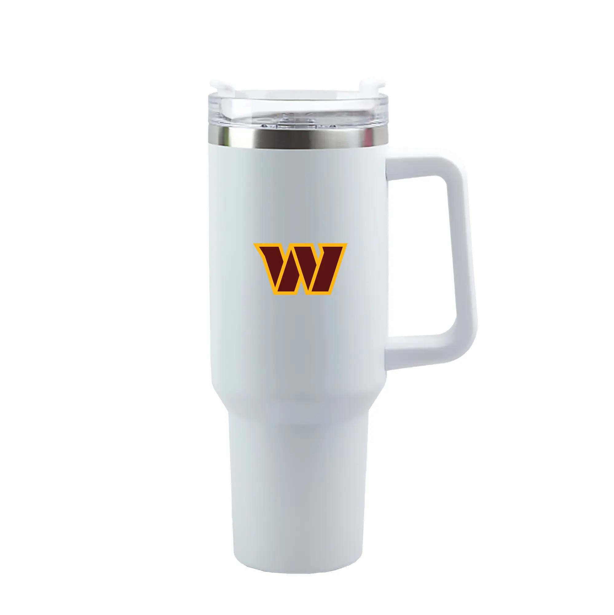 Washington Commanders Team Logo - 40oz Handle Car Tumbler – Durable Stainless Steel Travel Mug With UV Print – Double Wall Insulated, Fits Most Car Cup Holders