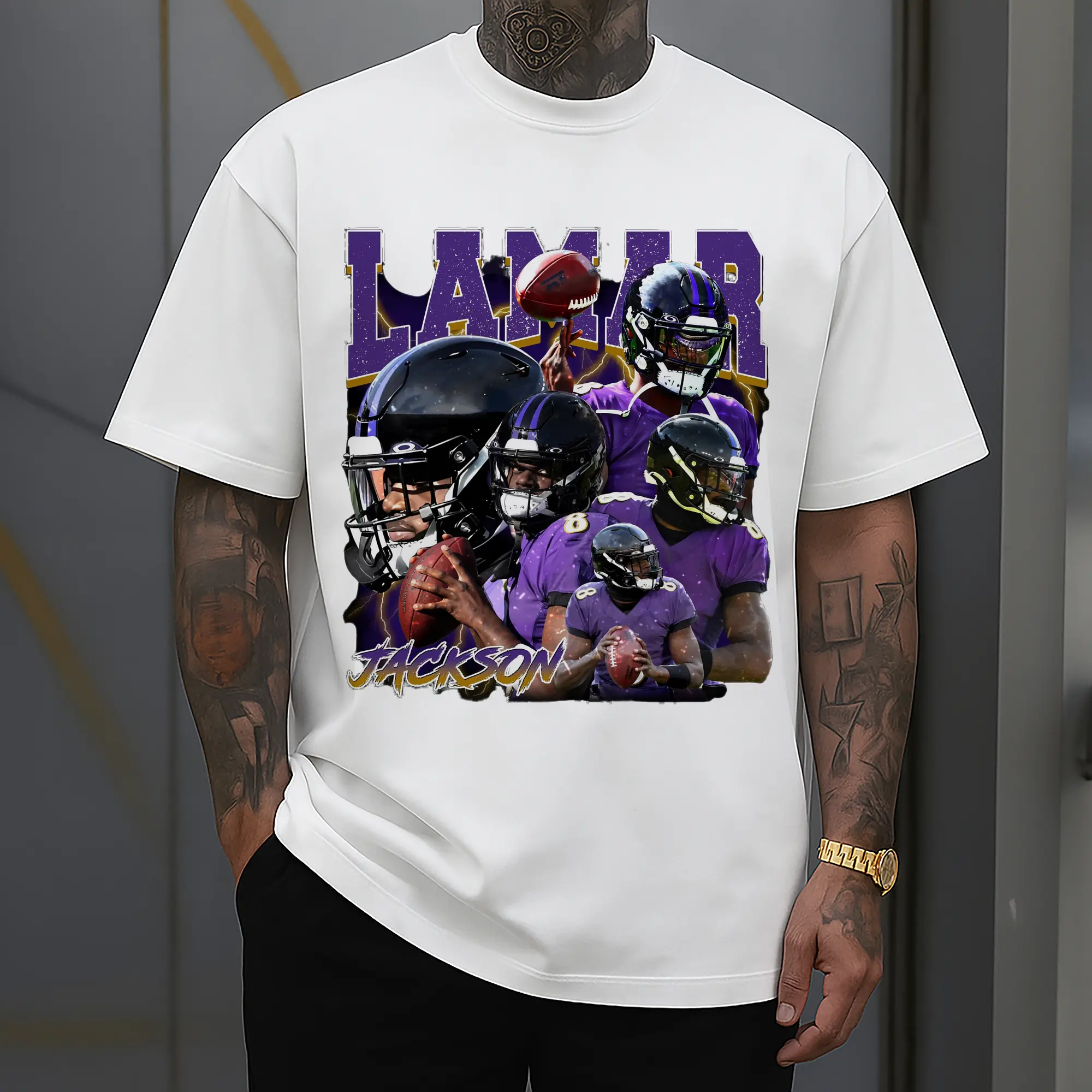 Lamar Jackson Baltimore Ravens #8 NFL Star DIY Shirt