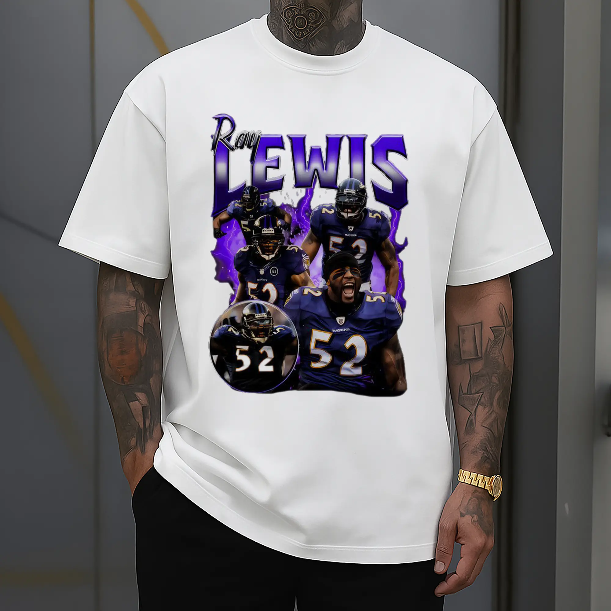 Ray Lewis #52 Baltimore Ravens NFL Great DIY Shirt