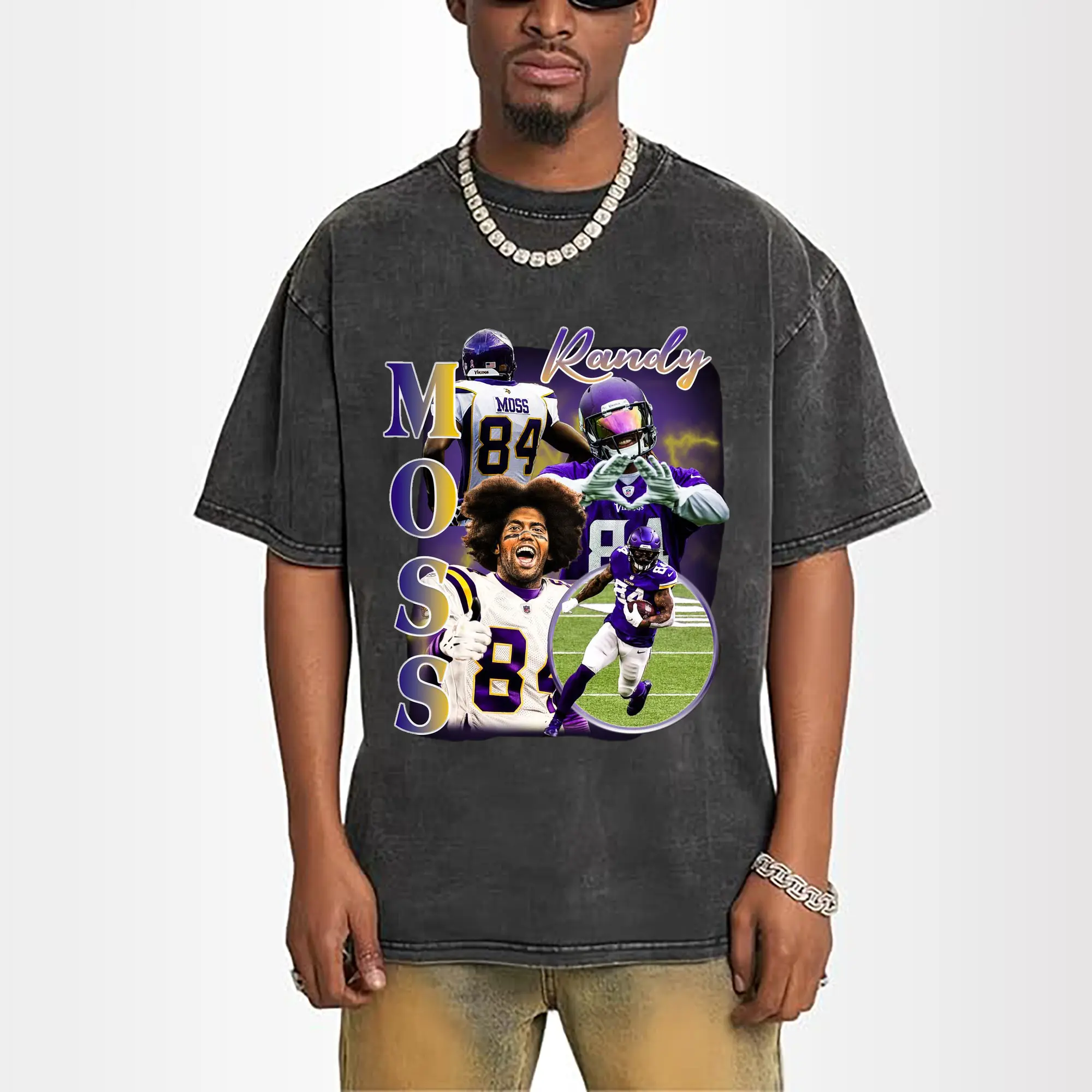 Randy Moss Minnesota Vikings #84 NFL Legend DIY Shirt
