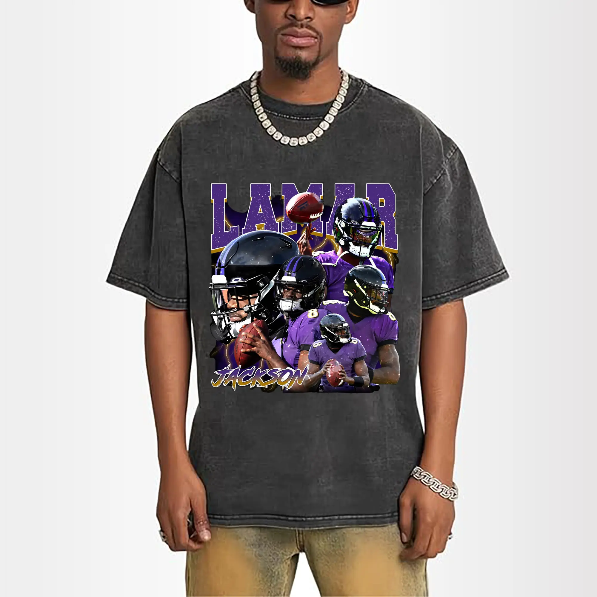 Lamar Jackson Baltimore Ravens #8 NFL Star DIY Shirt