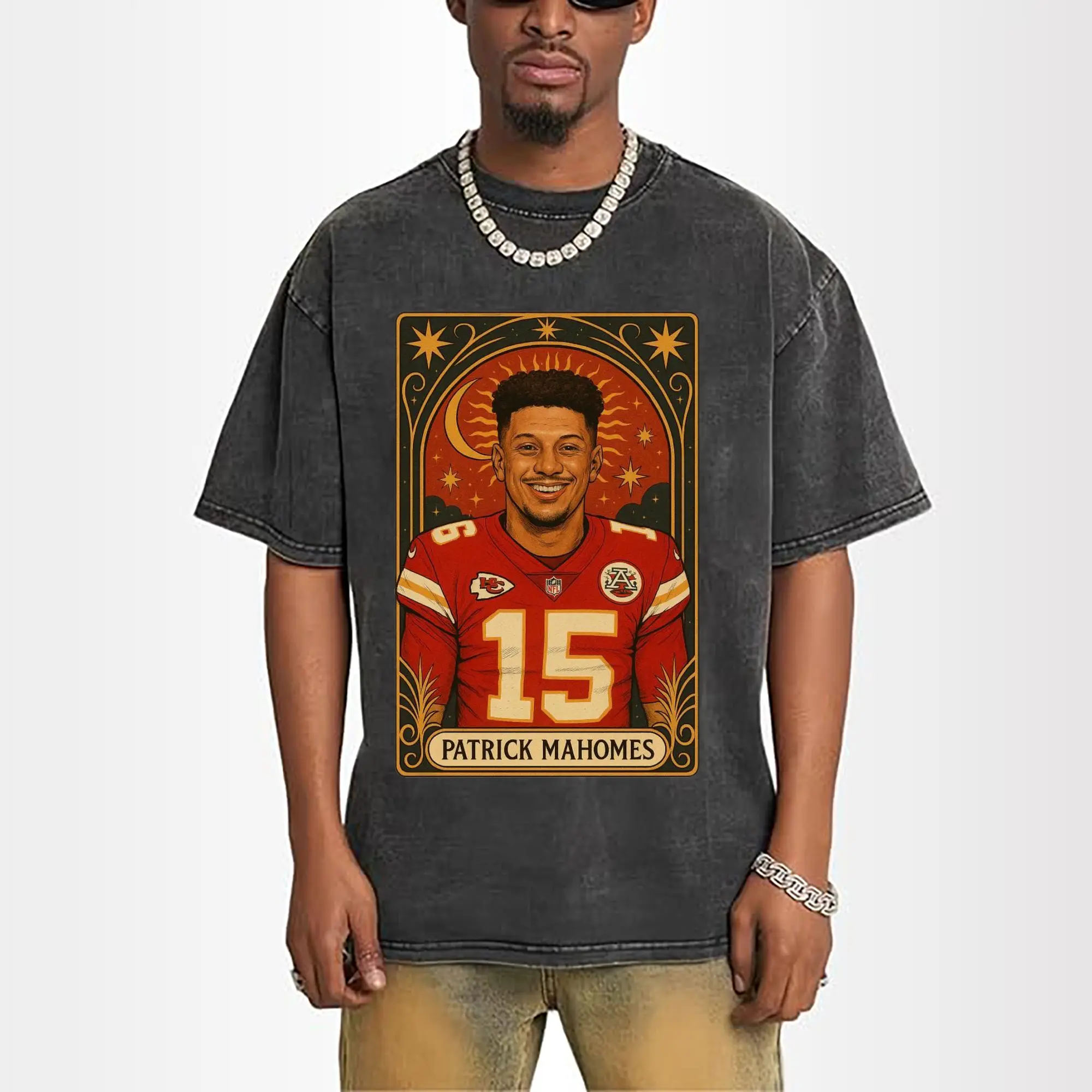 Patrick Mahomes Kansas City Chiefs #15 Retro Art DIY Shirt